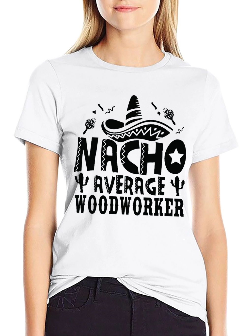 Nacho Average Woodworker Black T-Shirt