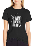 Wind Energy Lover T-Shirt - Black Cotton Tee