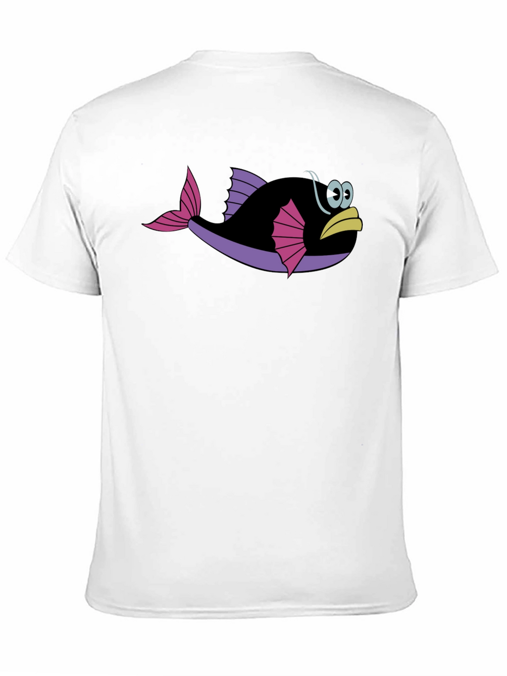 Funny Fish Graphic Tee - Black Cotton T-Shirt