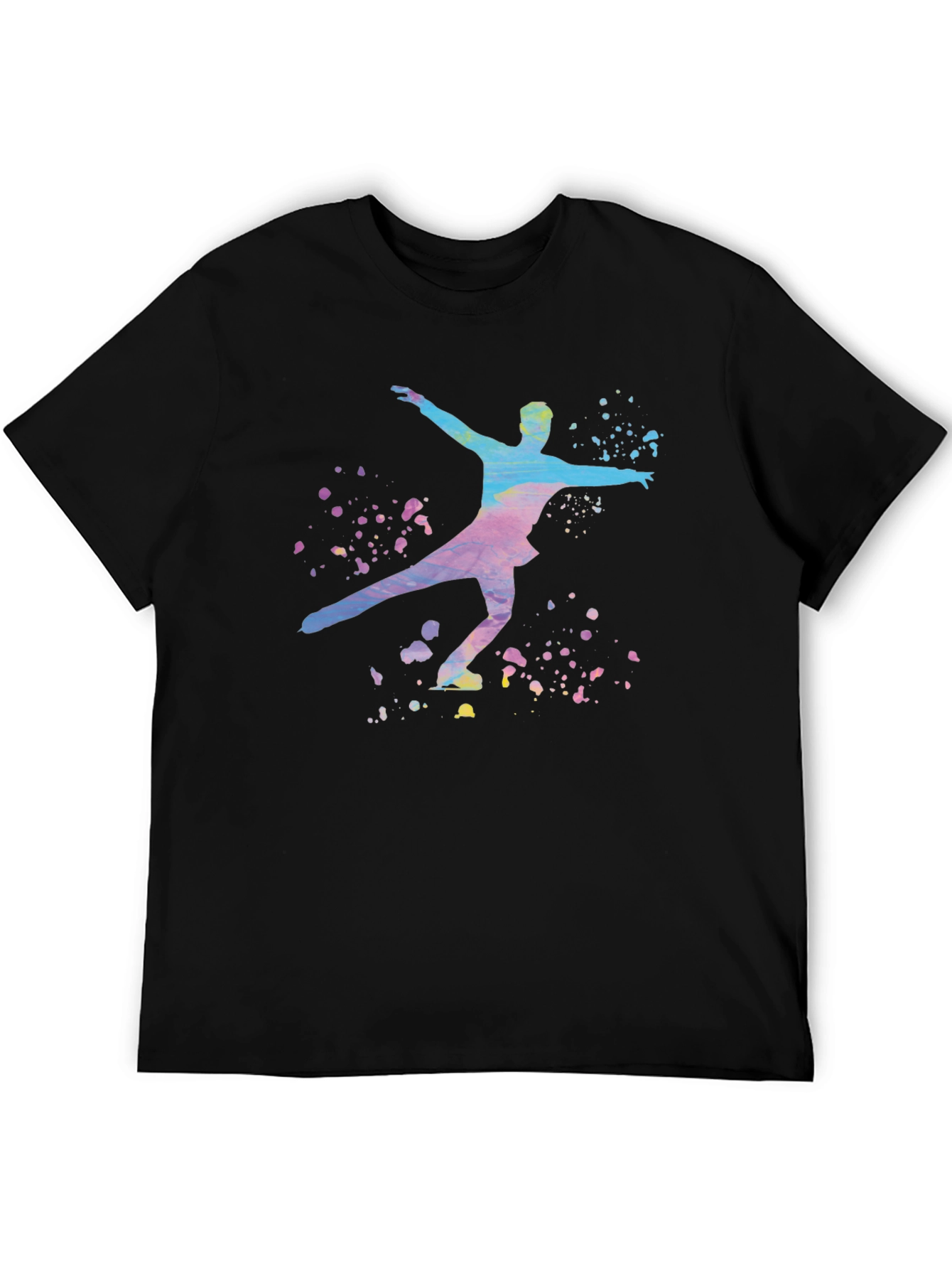 Figure Skater Graphic Tee - Artistic Watercolor Design
