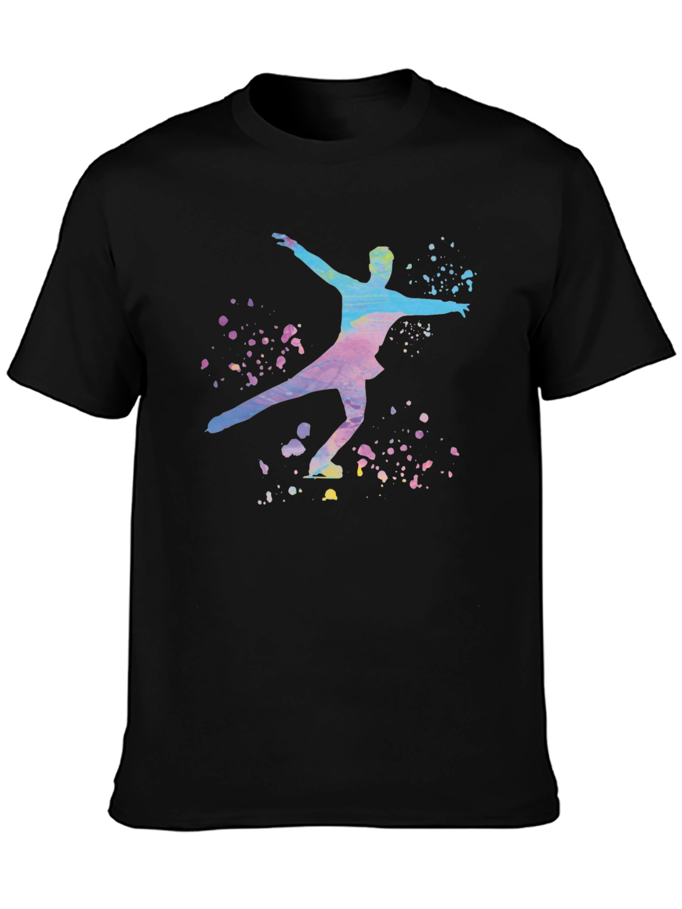 Figure Skater Graphic Tee - Artistic Watercolor Design