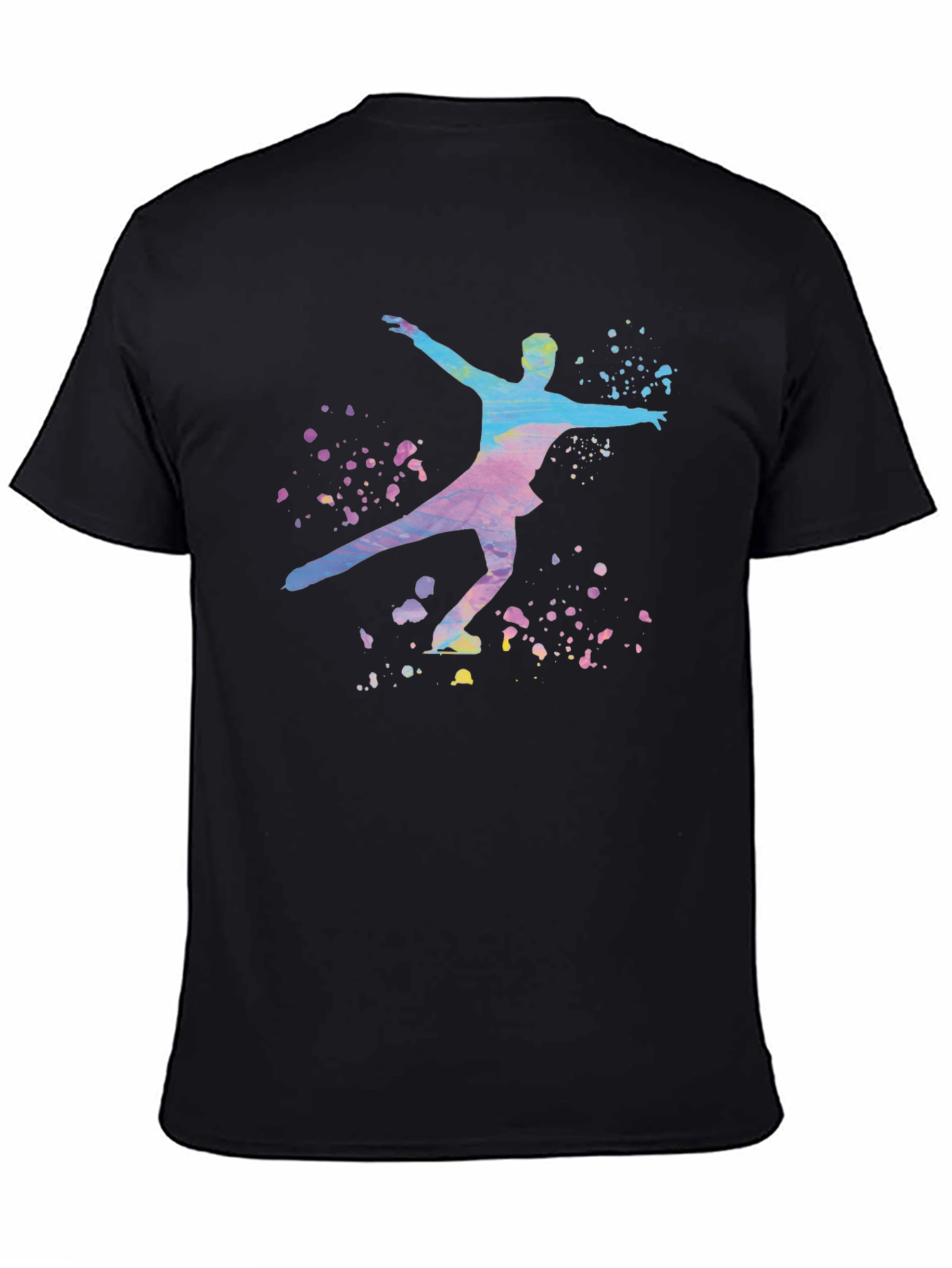 Figure Skater Graphic Tee - Artistic Watercolor Design