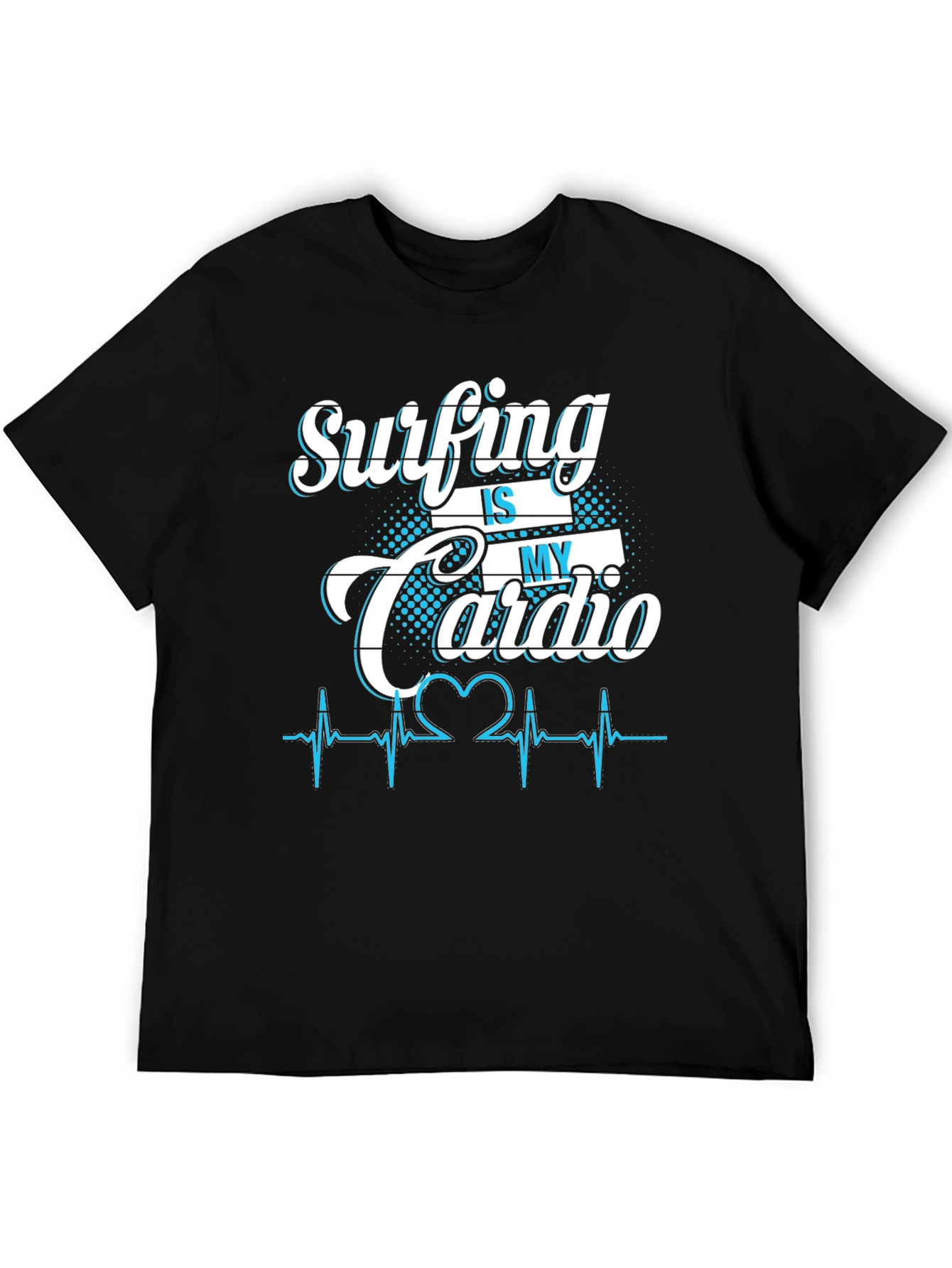 Surfing Is My Cardio Graphic Tee - Black