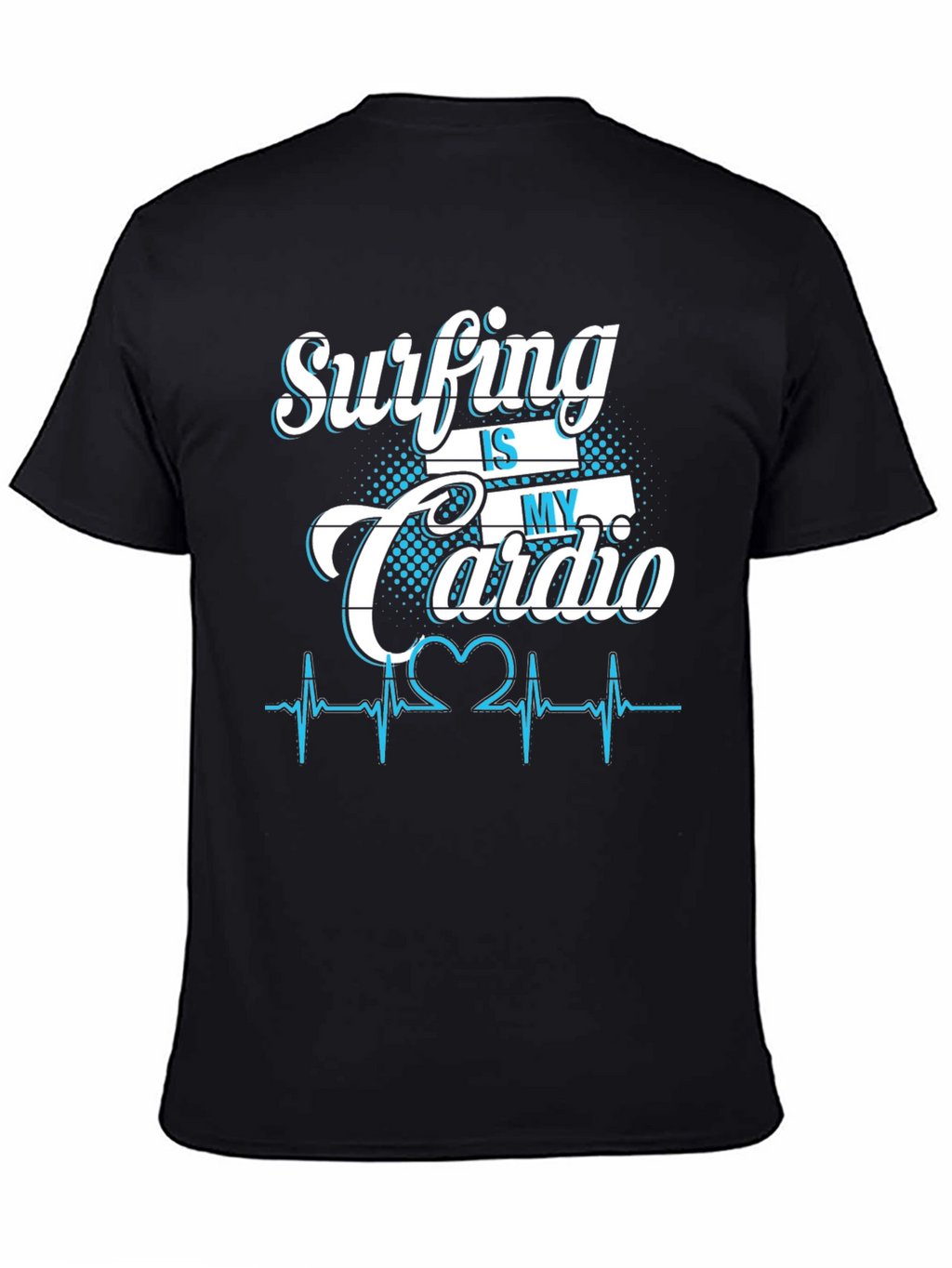 Surfing Is My Cardio Graphic Tee - Black