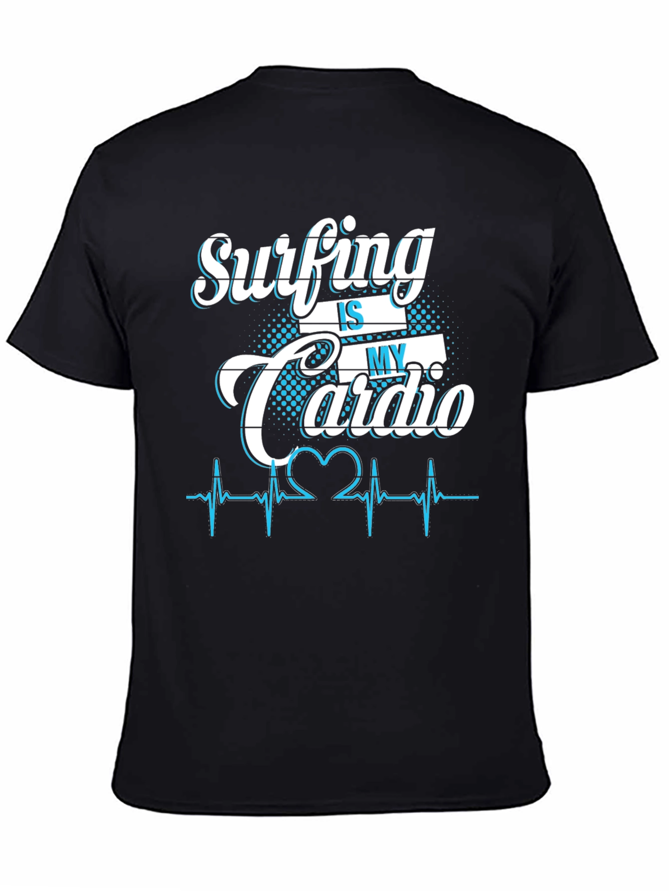 Surfing Is My Cardio Graphic Tee - Black