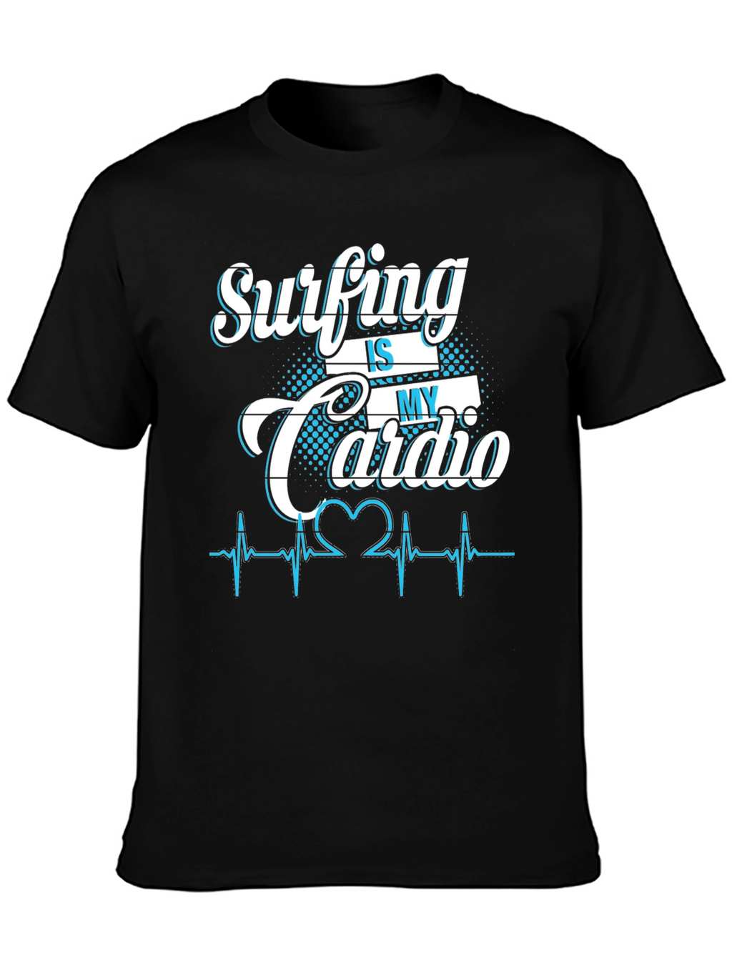 Surfing Is My Cardio Graphic Tee - Black