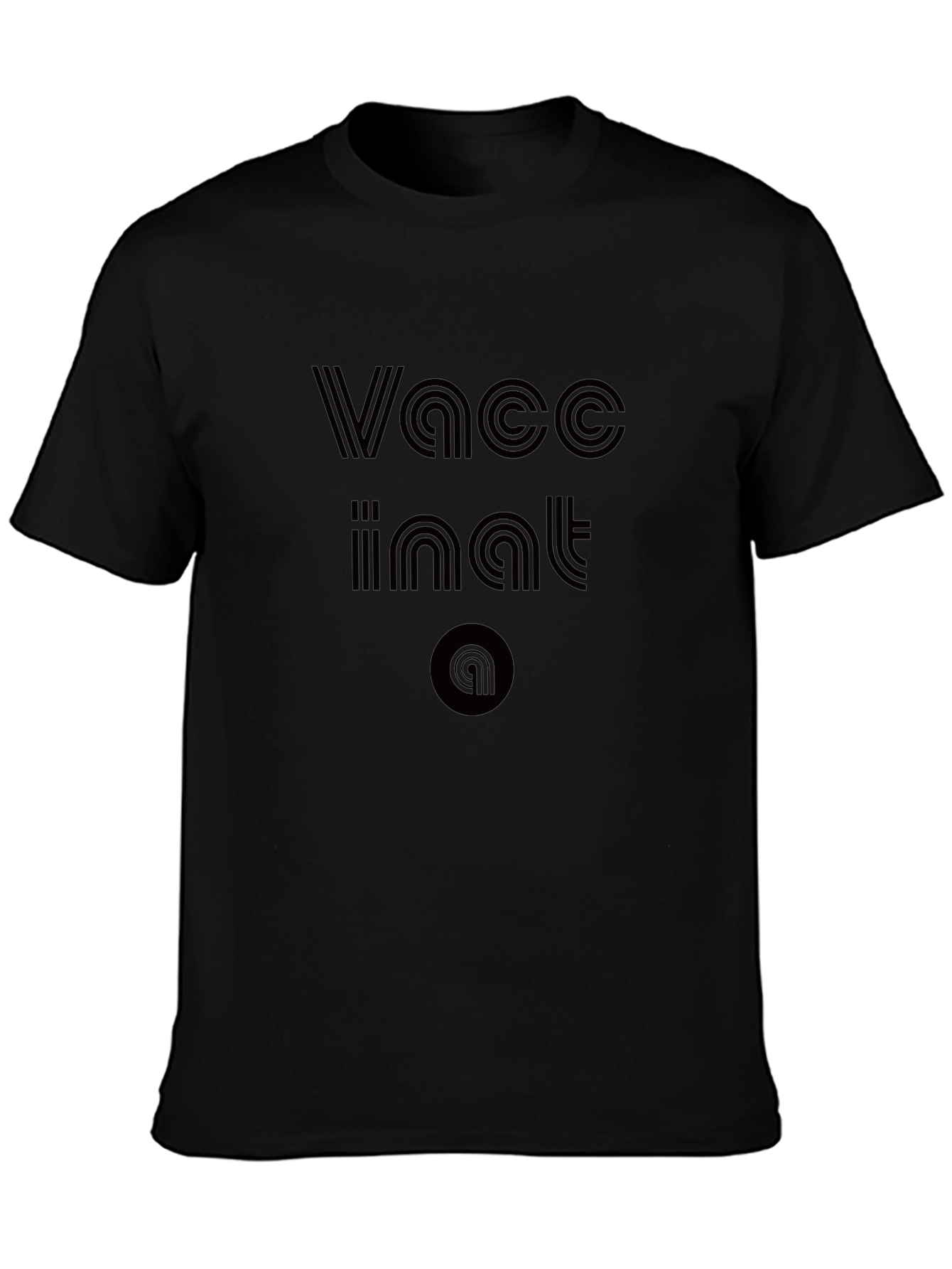Vaccinated Tee - Retro Style Black T-Shirt