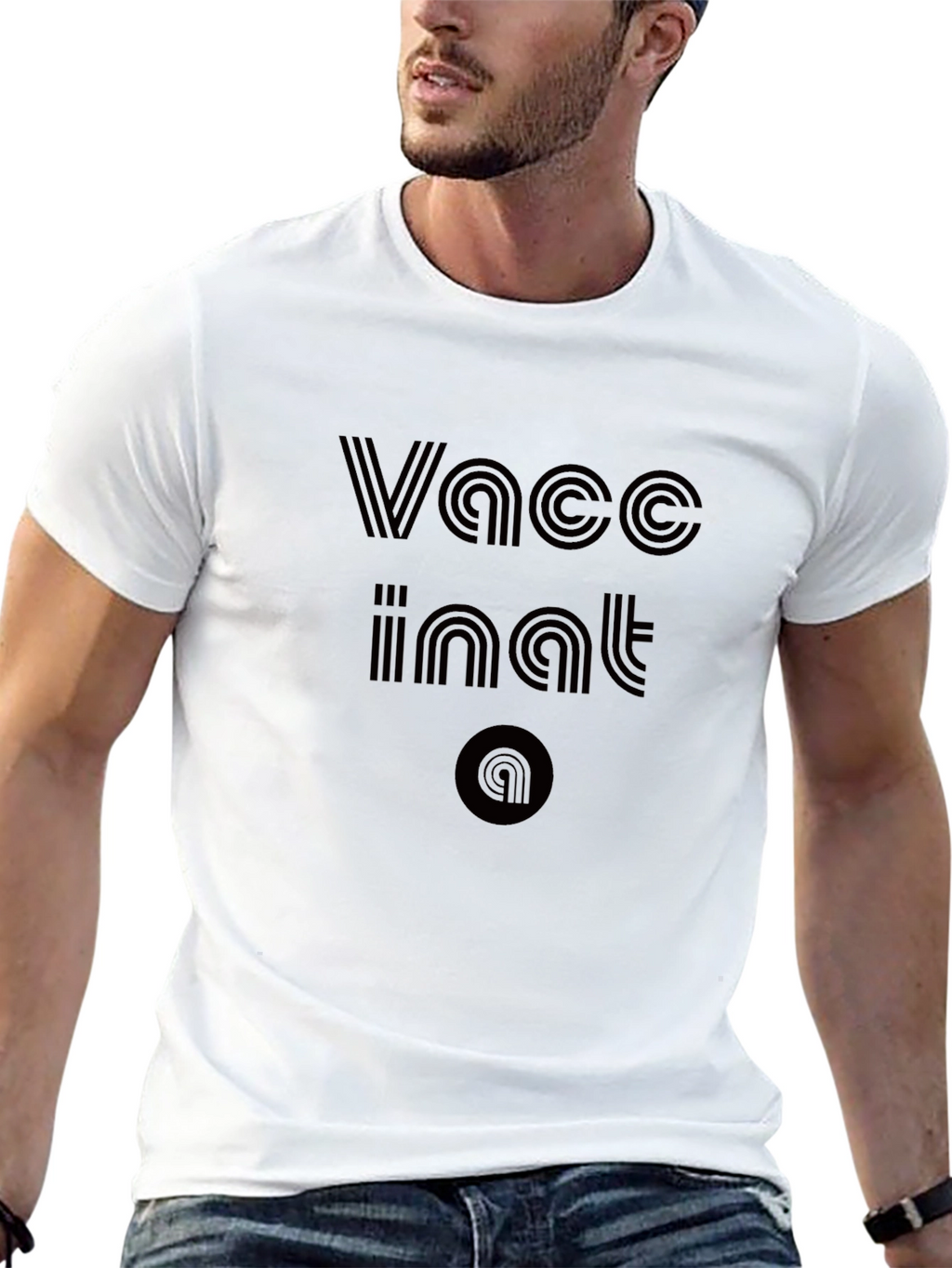 Vaccinated Tee - Retro Style Black T-Shirt