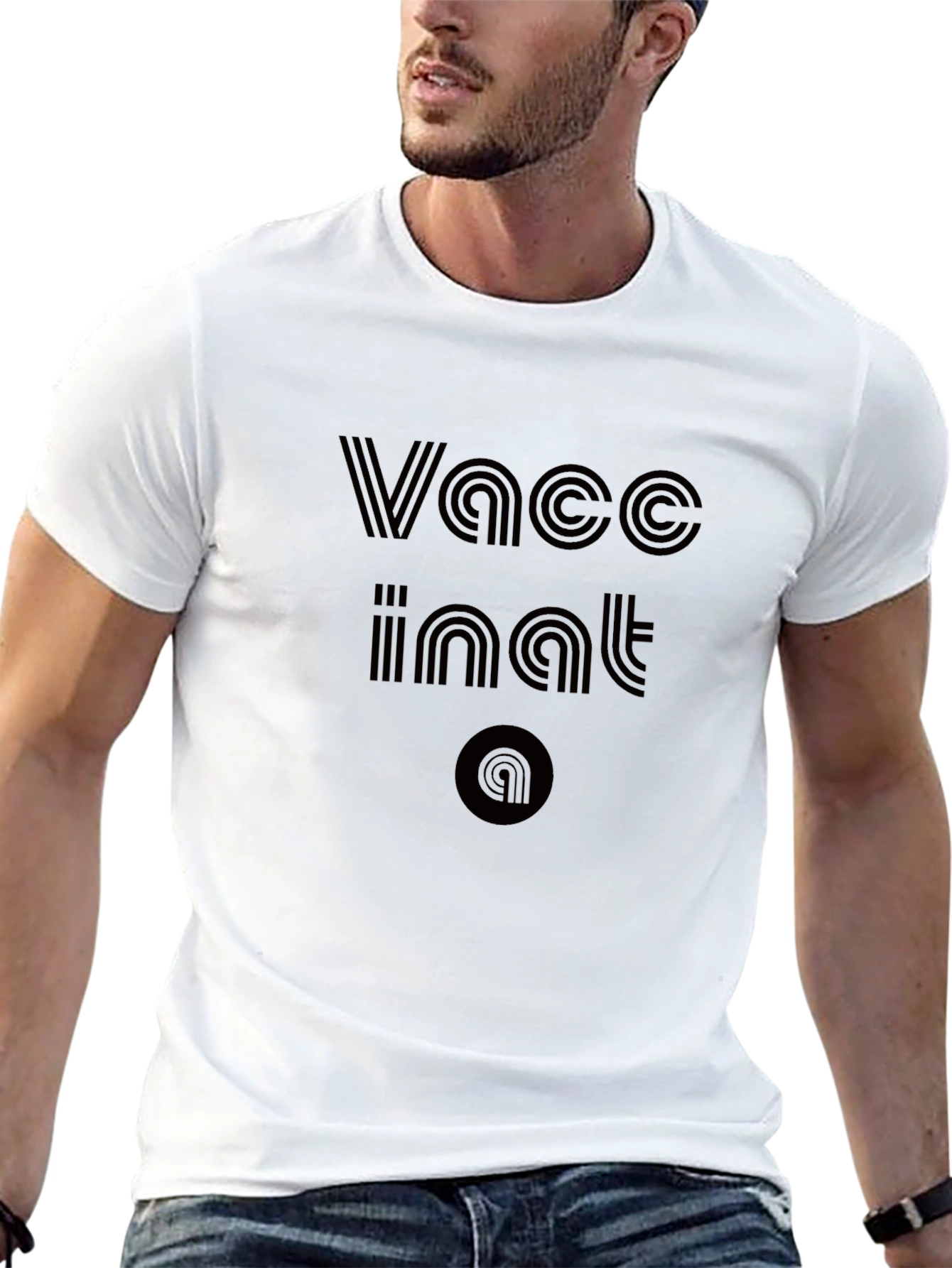 Vaccinated Tee - Retro Style Black T-Shirt