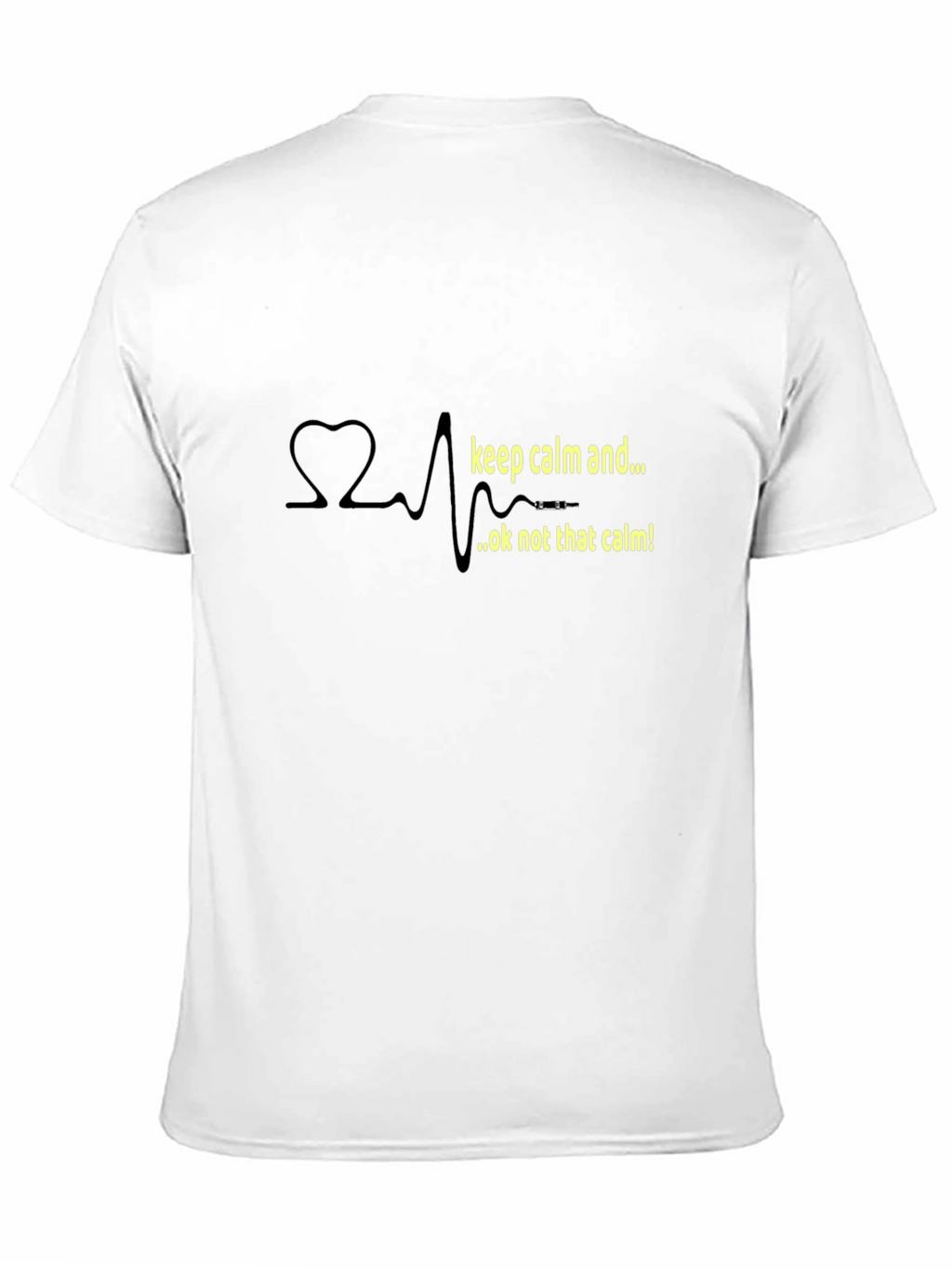 Keep Calm Heartbeat Novelty Black T-Shirt