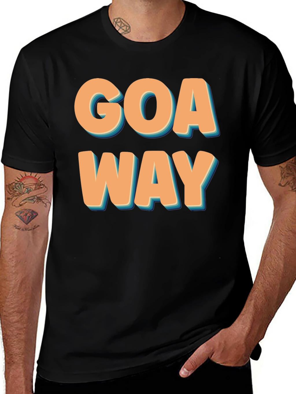 Goa Way Retro Graphic Tee - Black T-Shirt