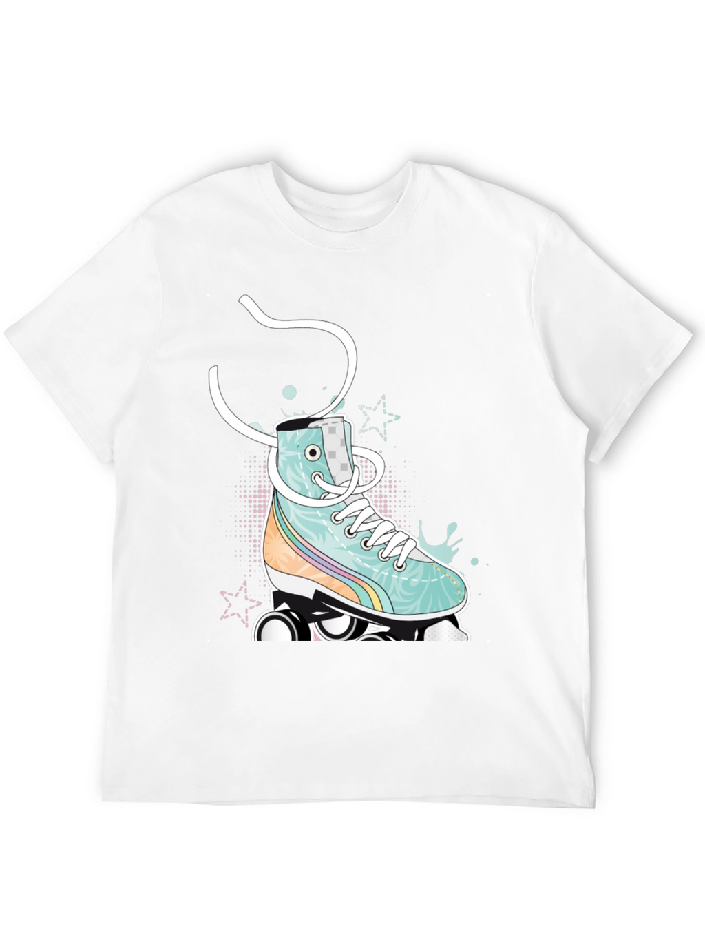 Retro Roller Skate Graphic Tee - Black