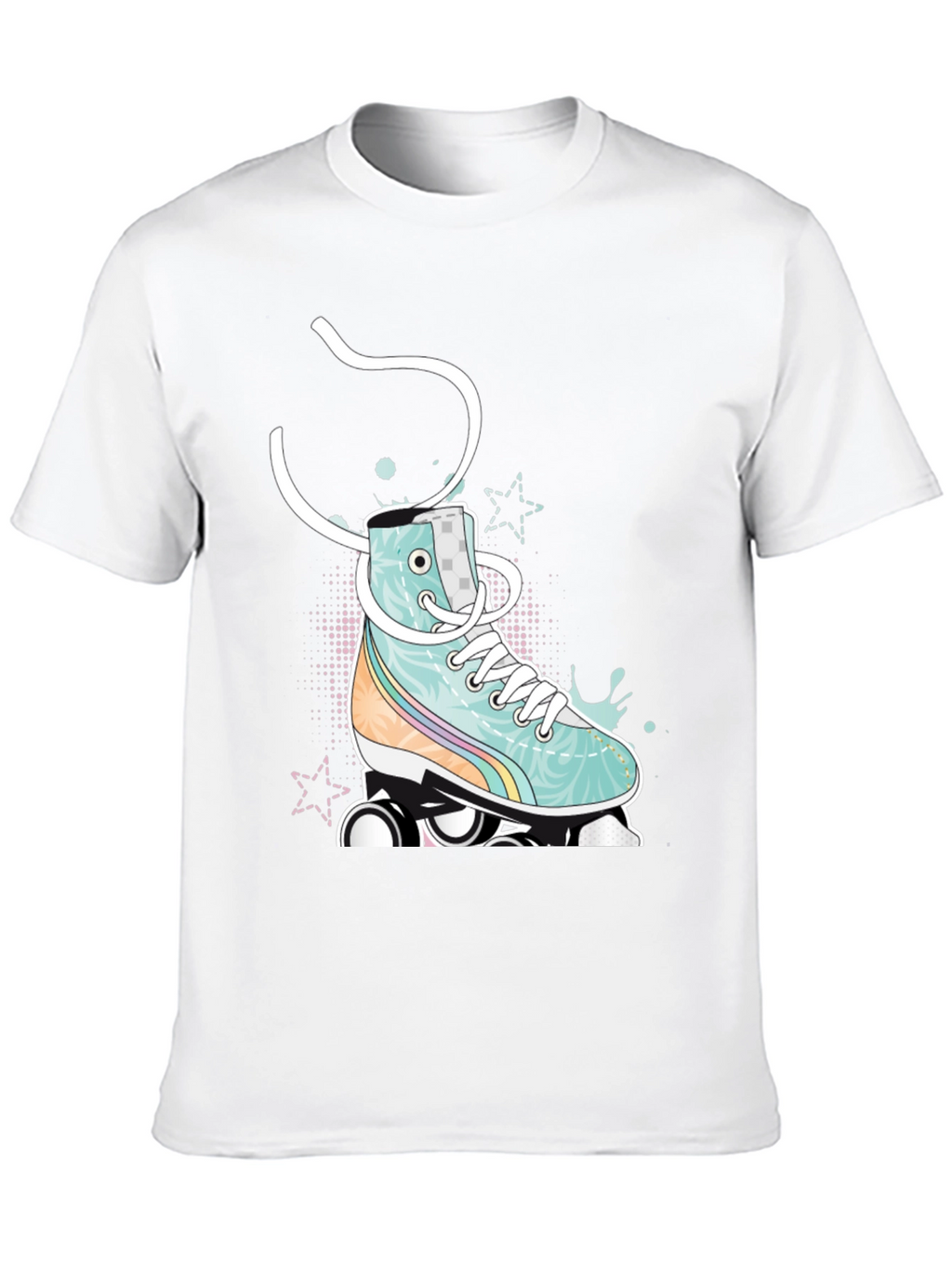 Retro Roller Skate Graphic Tee - Black
