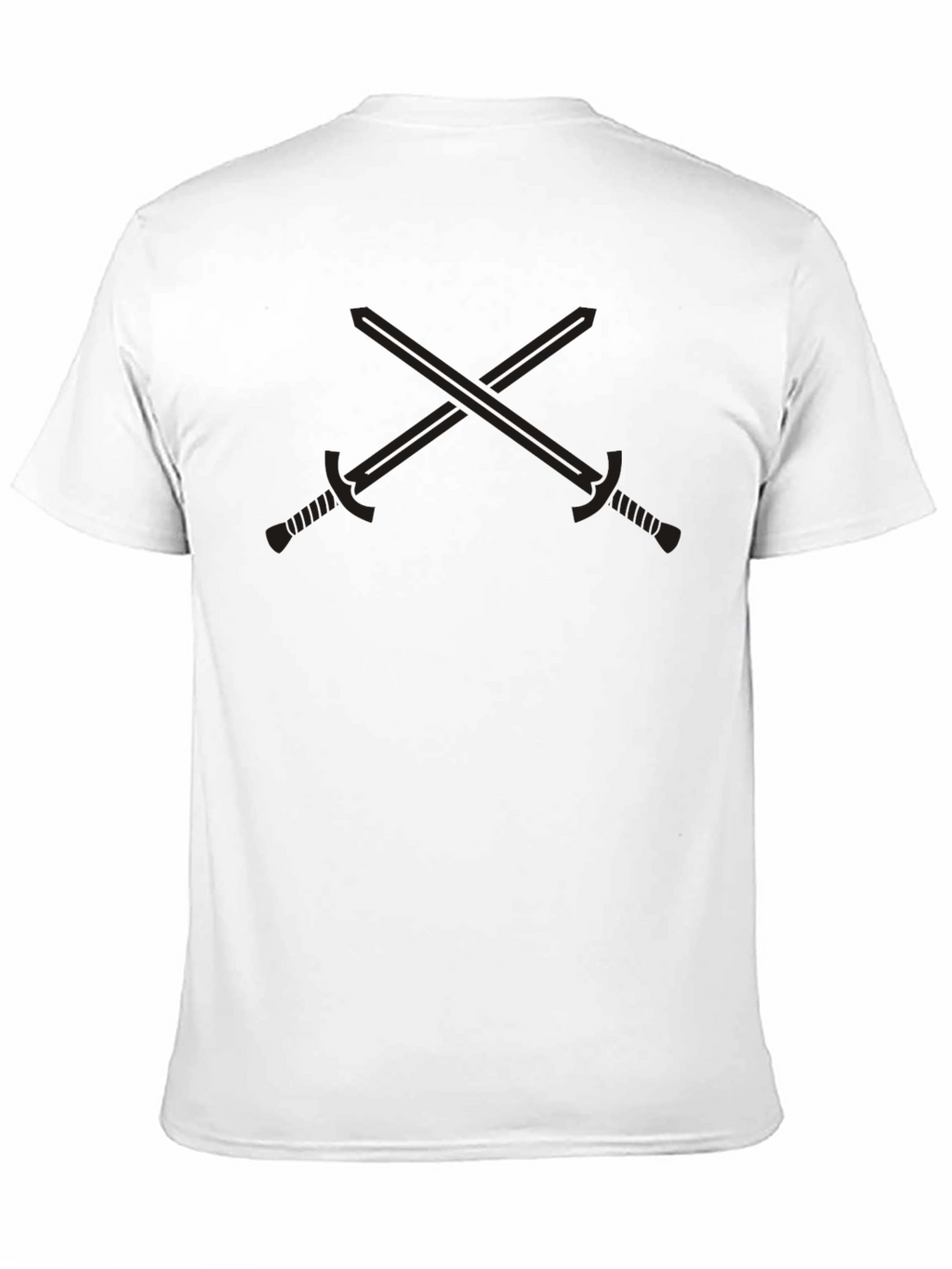Black T-Shirt with Crossed Swords Design