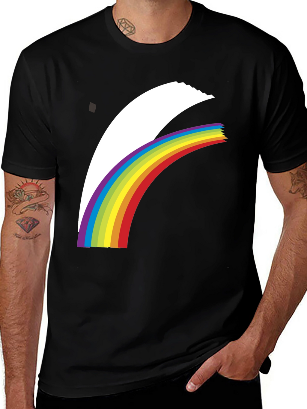 Rainbow Arch Graphic Black T-Shirt