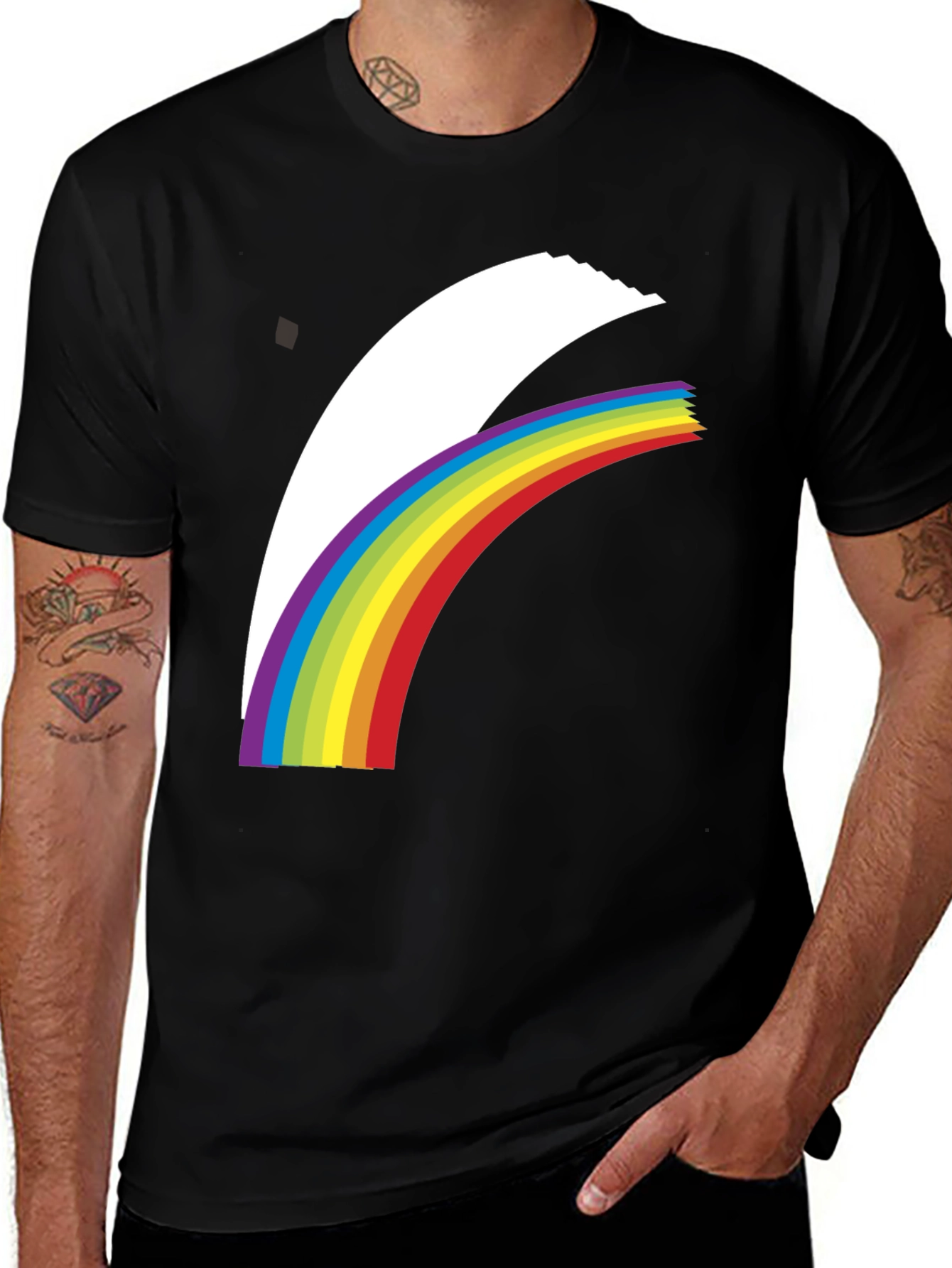 Rainbow Arch Graphic Black T-Shirt