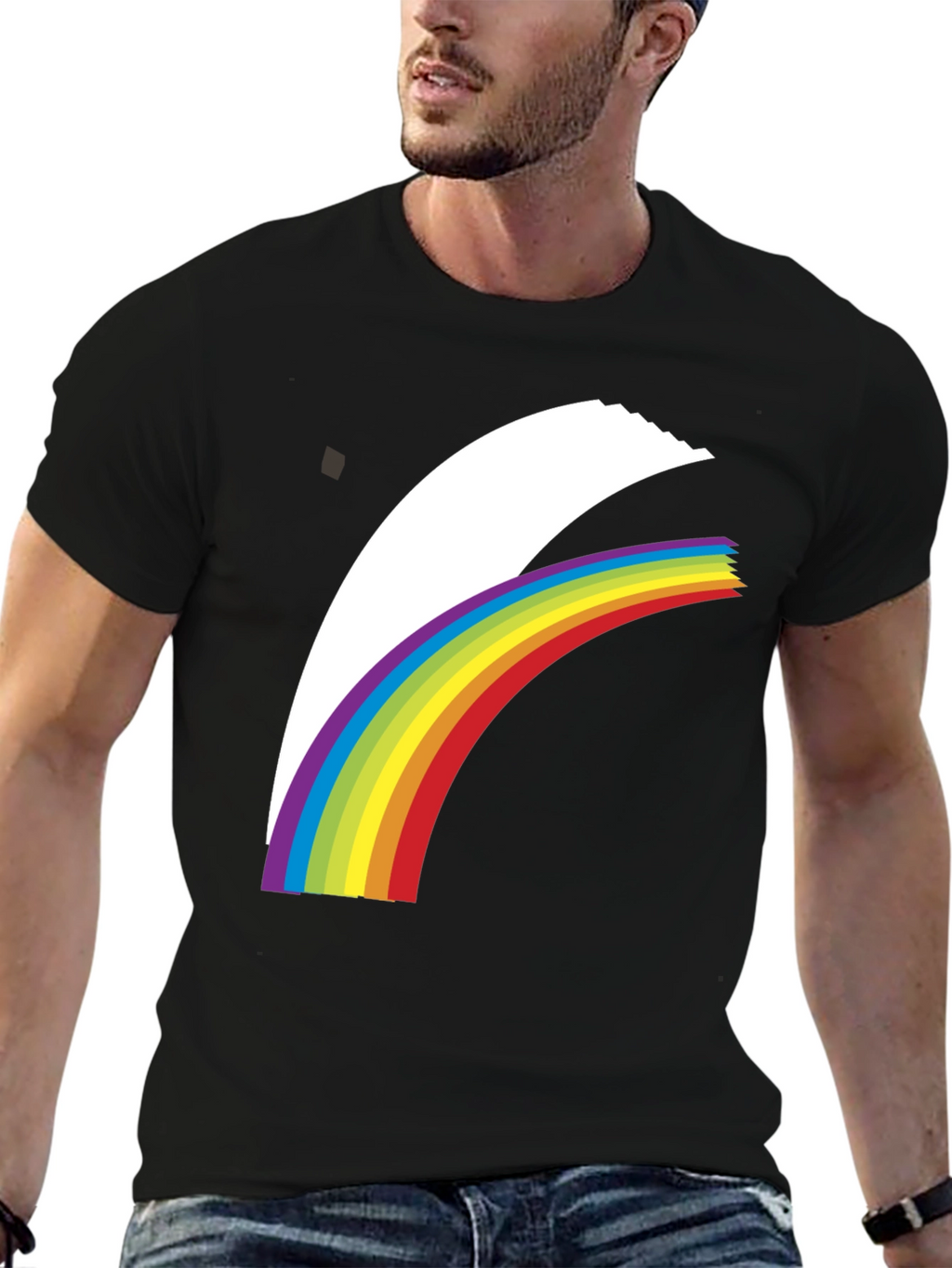 Rainbow Arch Graphic Black T-Shirt