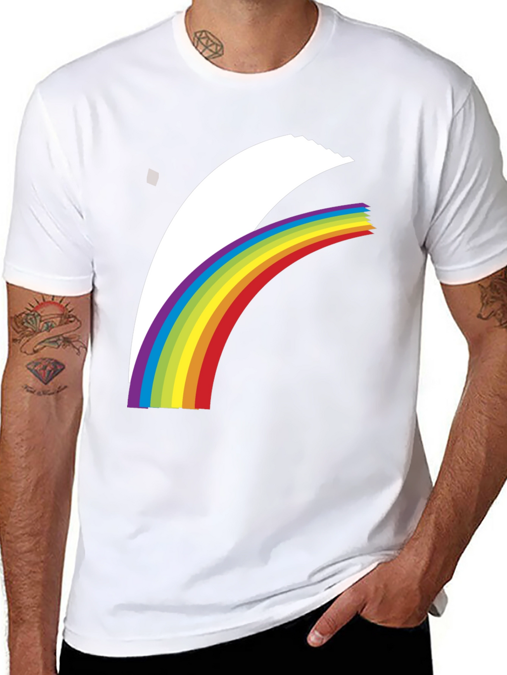 Rainbow Arch Graphic Black T-Shirt