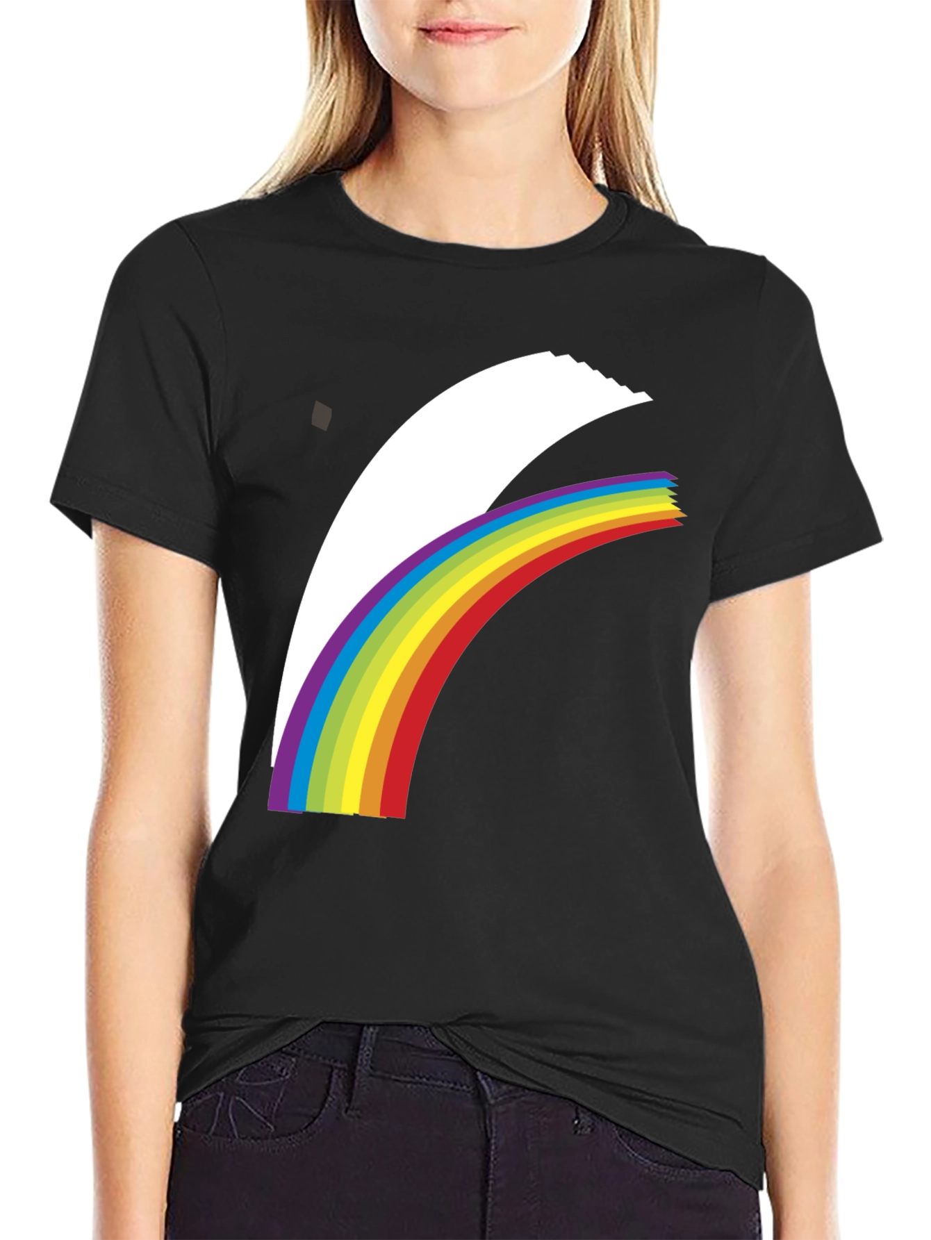 Rainbow Arch Graphic Black T-Shirt