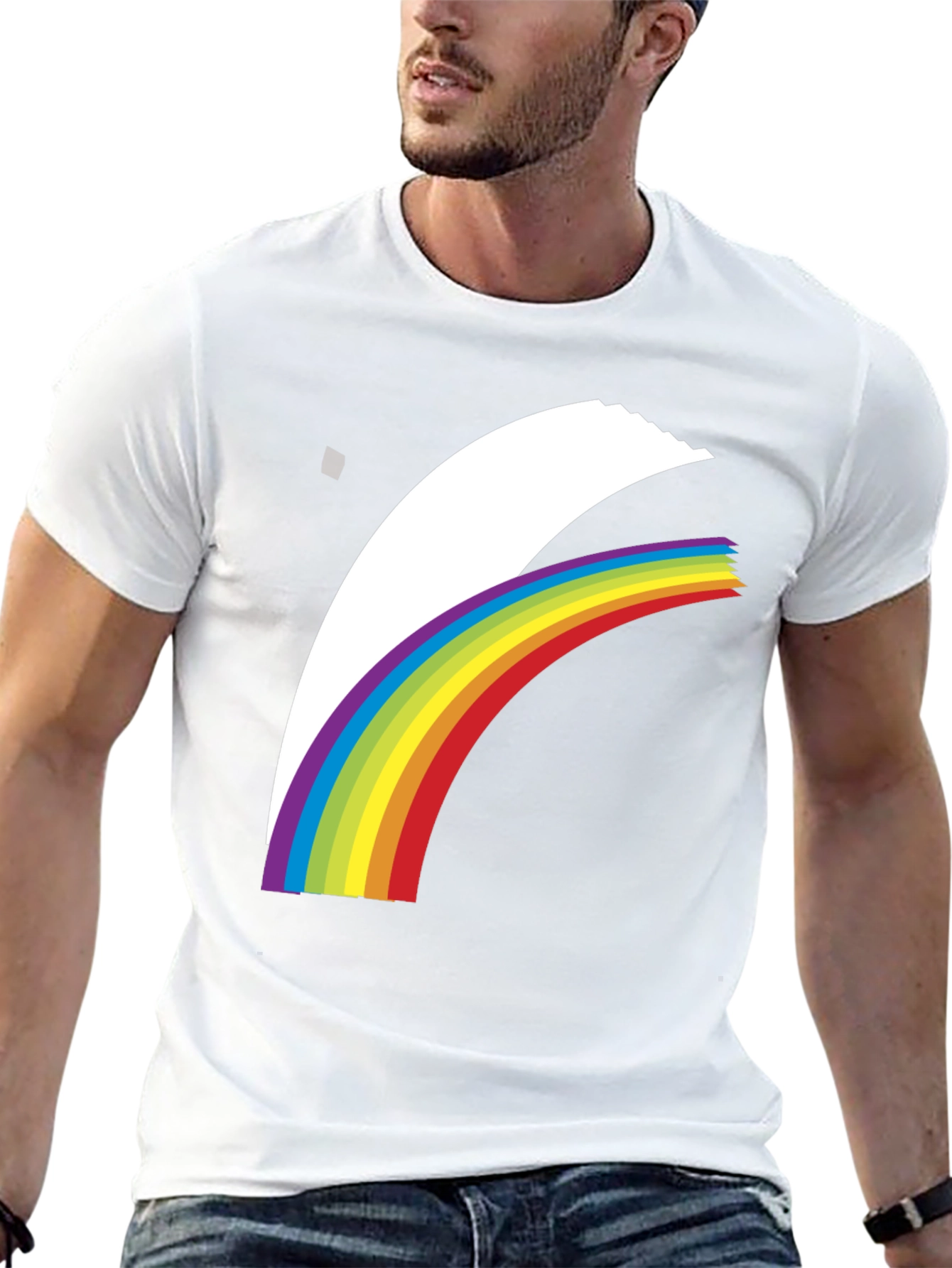 Rainbow Arch Graphic Black T-Shirt