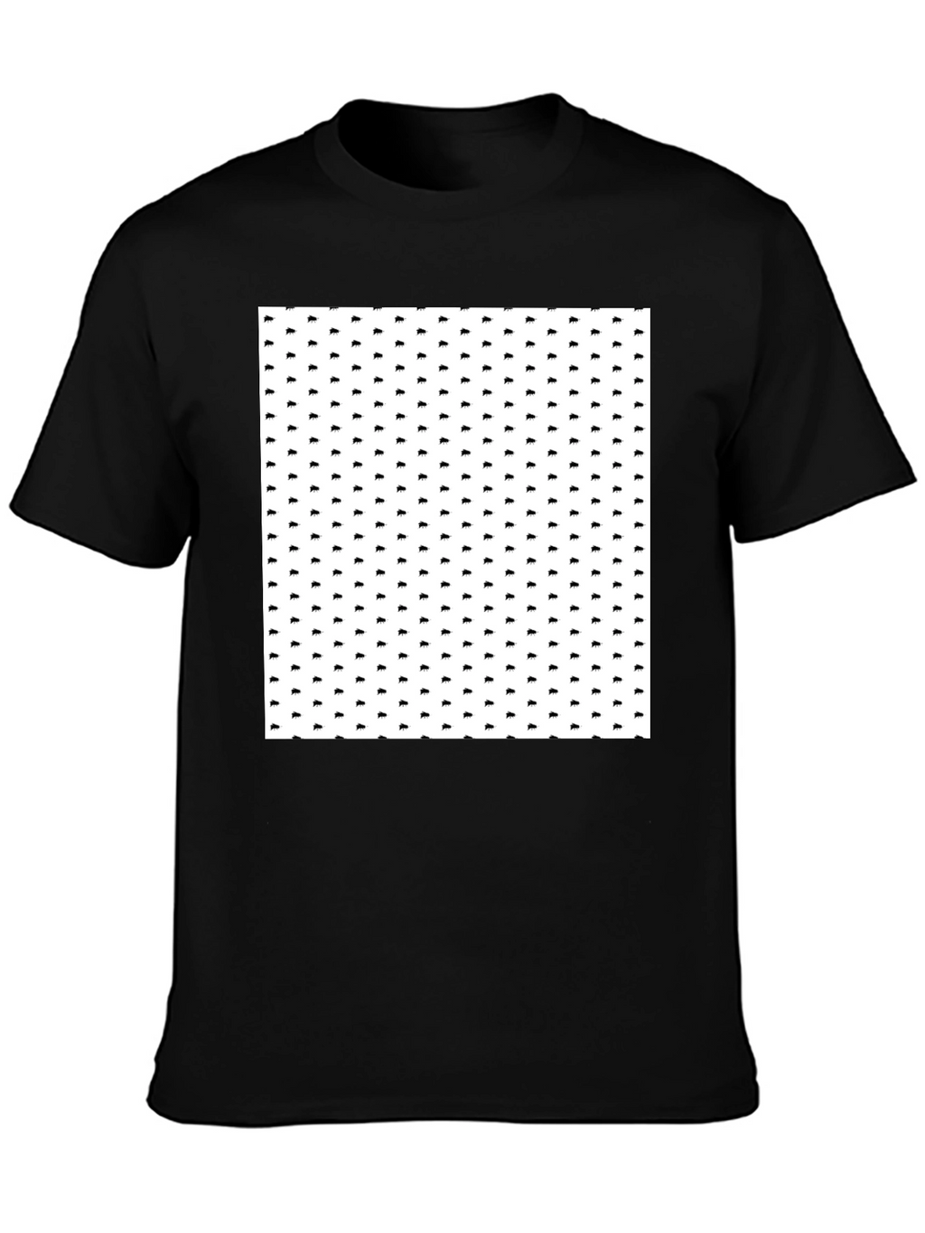 Patterned Black T-Shirt for Men