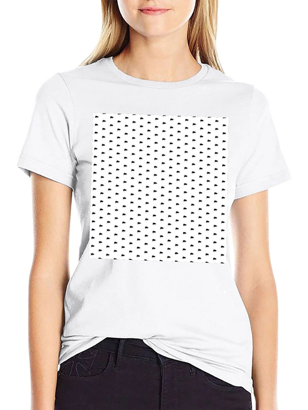 Patterned Black T-Shirt for Men