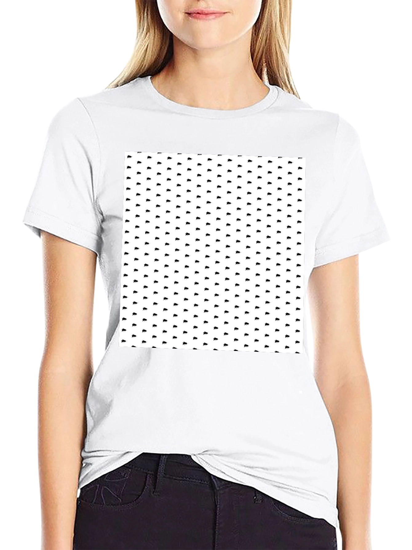 Patterned Black T-Shirt for Men
