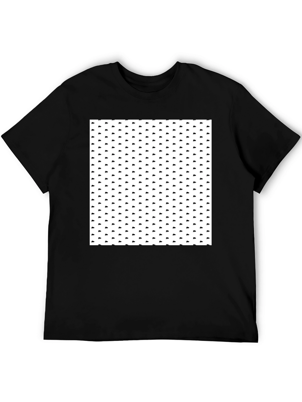 Patterned Black T-Shirt for Men