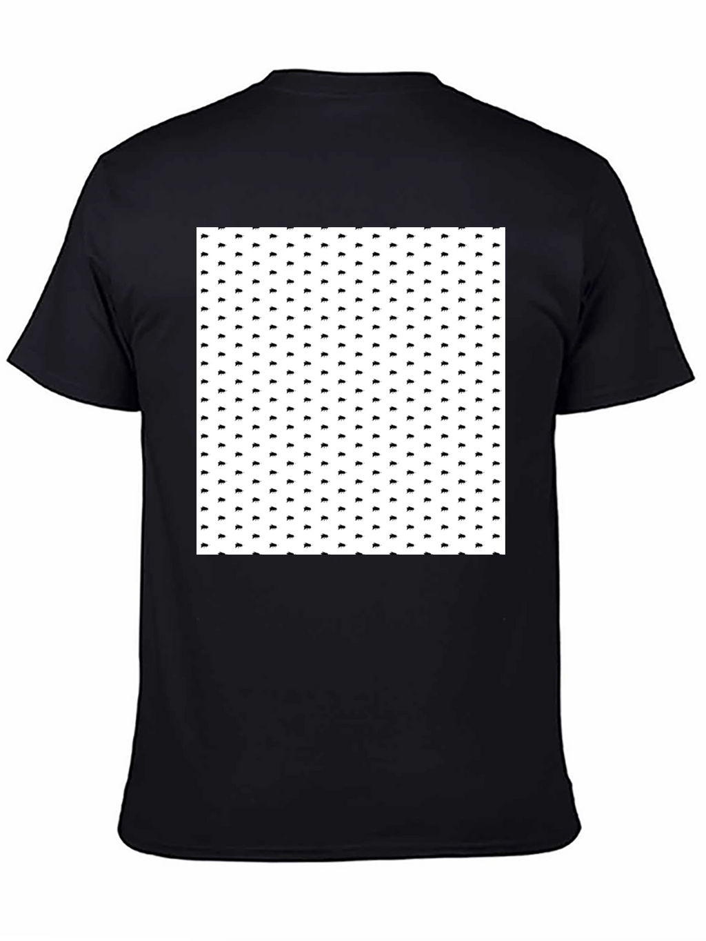 Patterned Black T-Shirt for Men