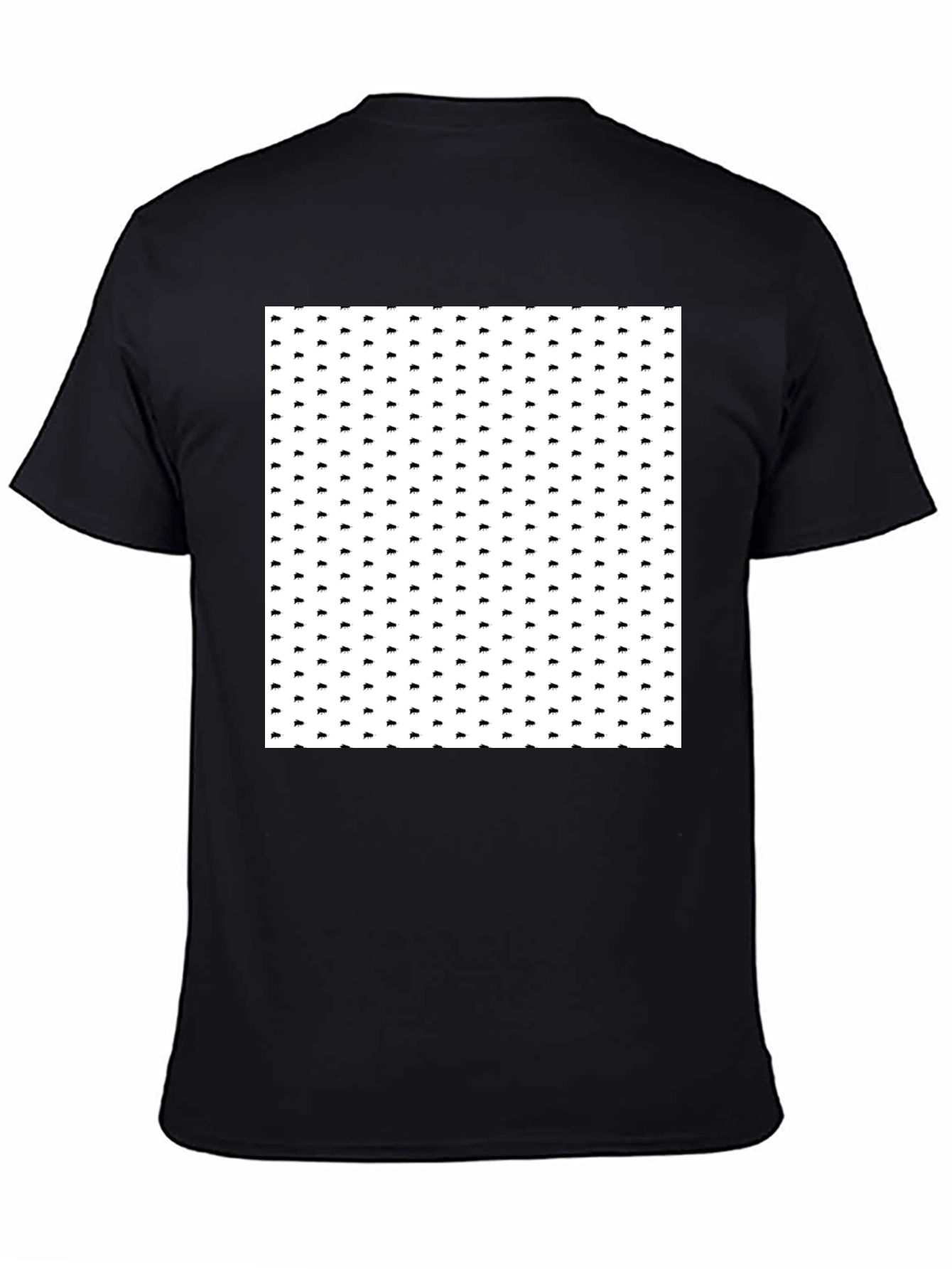 Patterned Black T-Shirt for Men