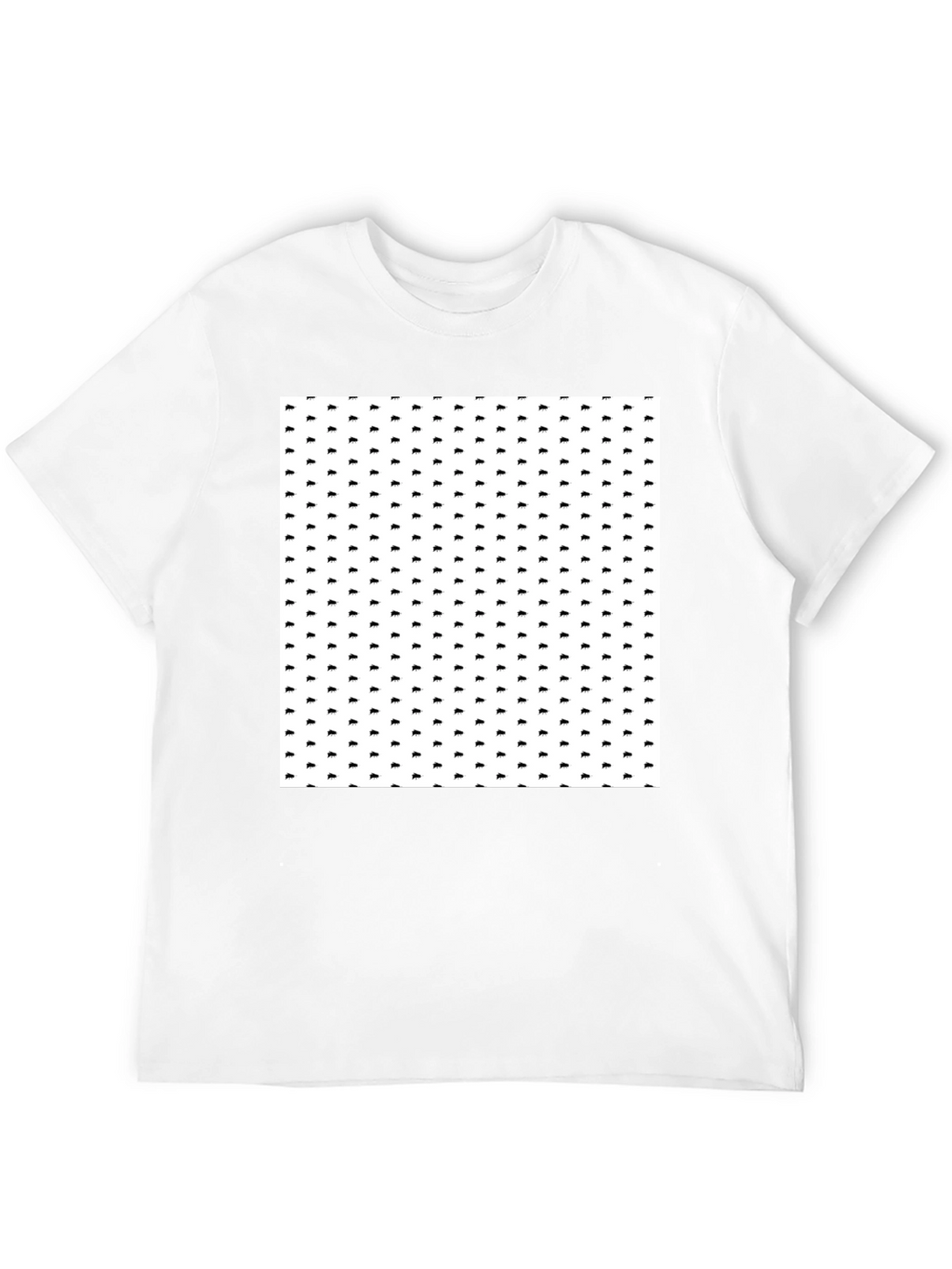 Patterned Black T-Shirt for Men