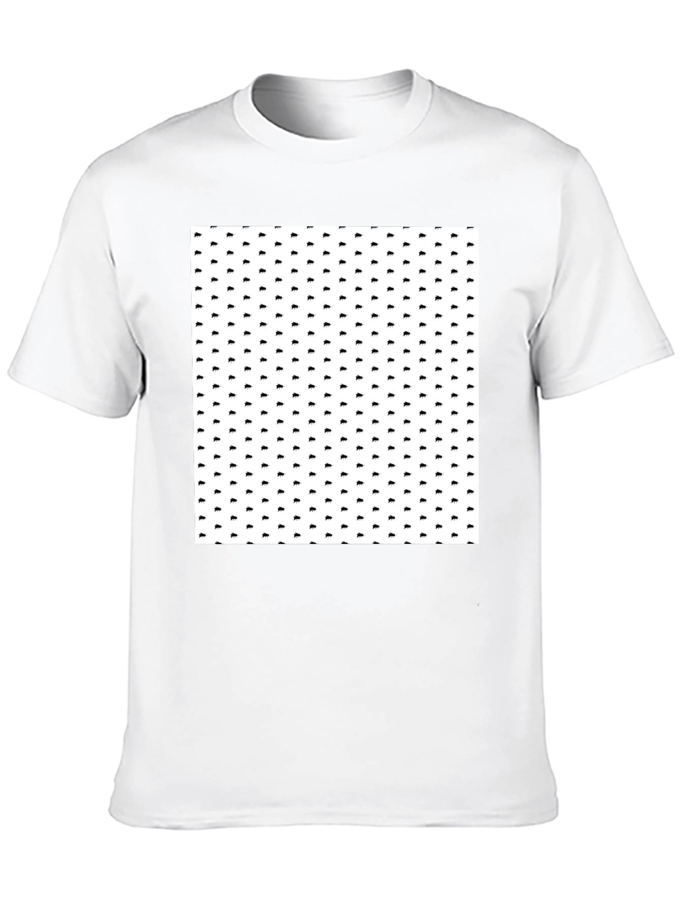 Patterned Black T-Shirt for Men