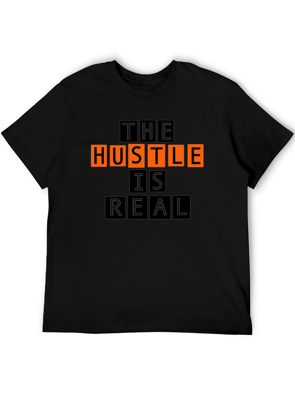 The Hustle is Real Graphic Black T-Shirt