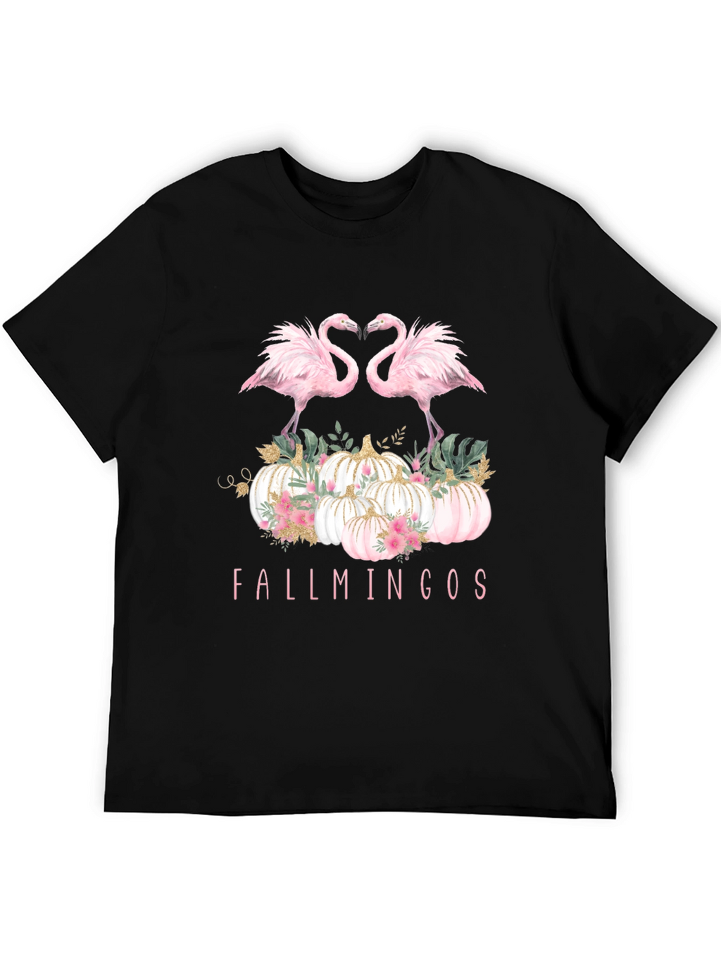 Fallmingos Graphic Tee - Flamingo Pumpkin Shirt