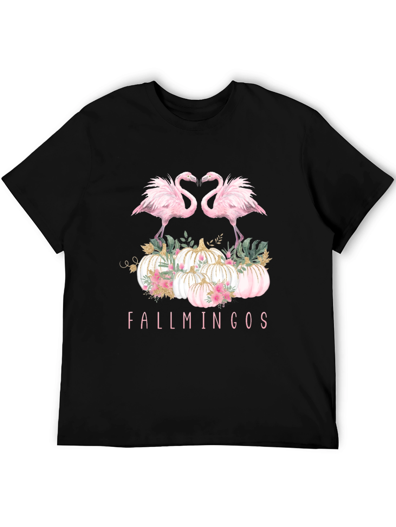 Fallmingos Graphic Tee - Flamingo Pumpkin Shirt