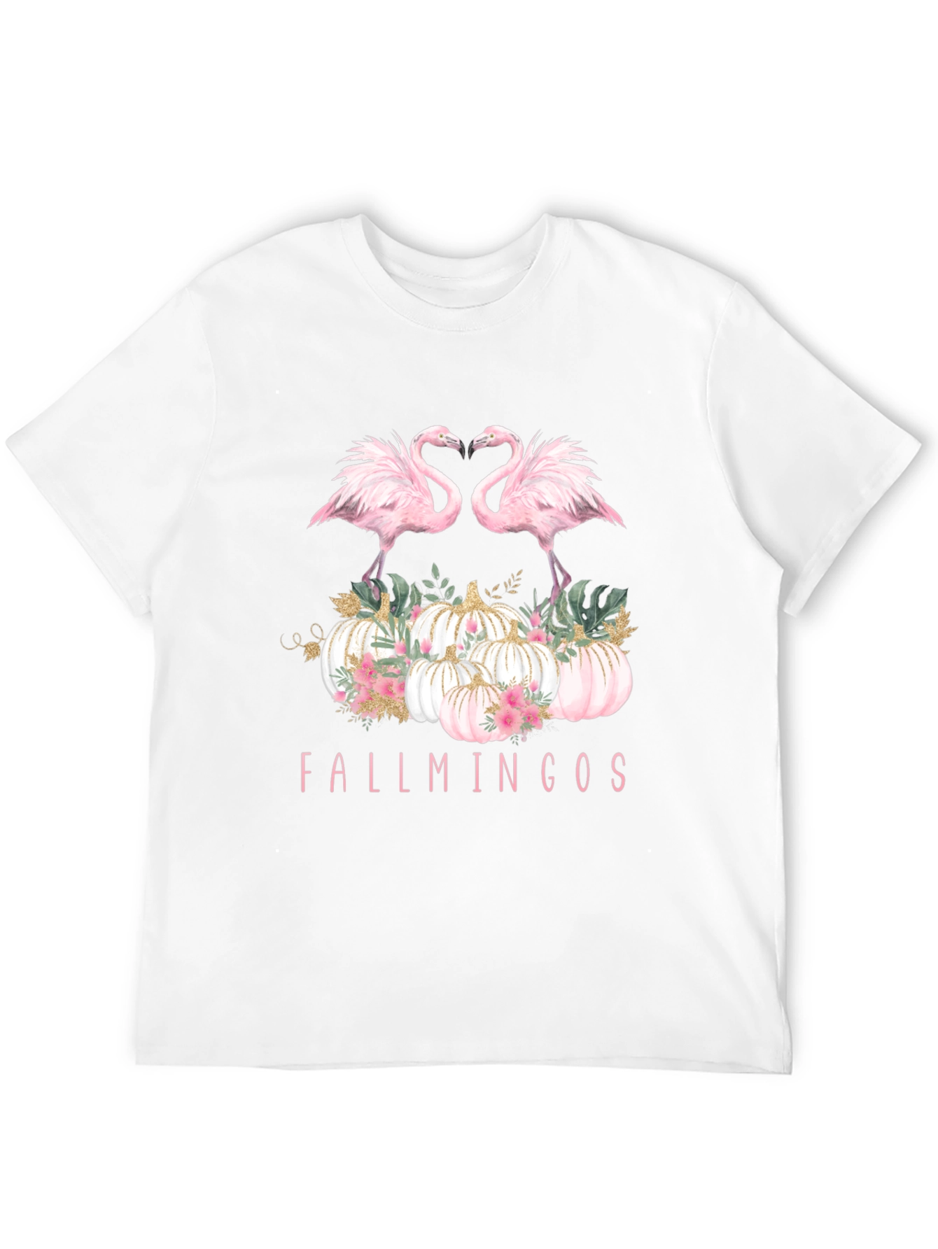 Fallmingos Graphic Tee - Flamingo Pumpkin Shirt