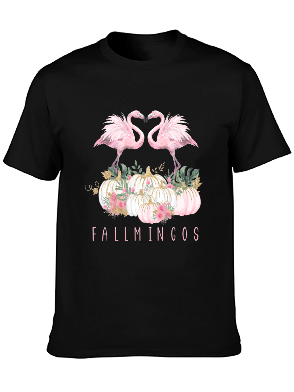 Fallmingos Graphic Tee - Flamingo Pumpkin Shirt