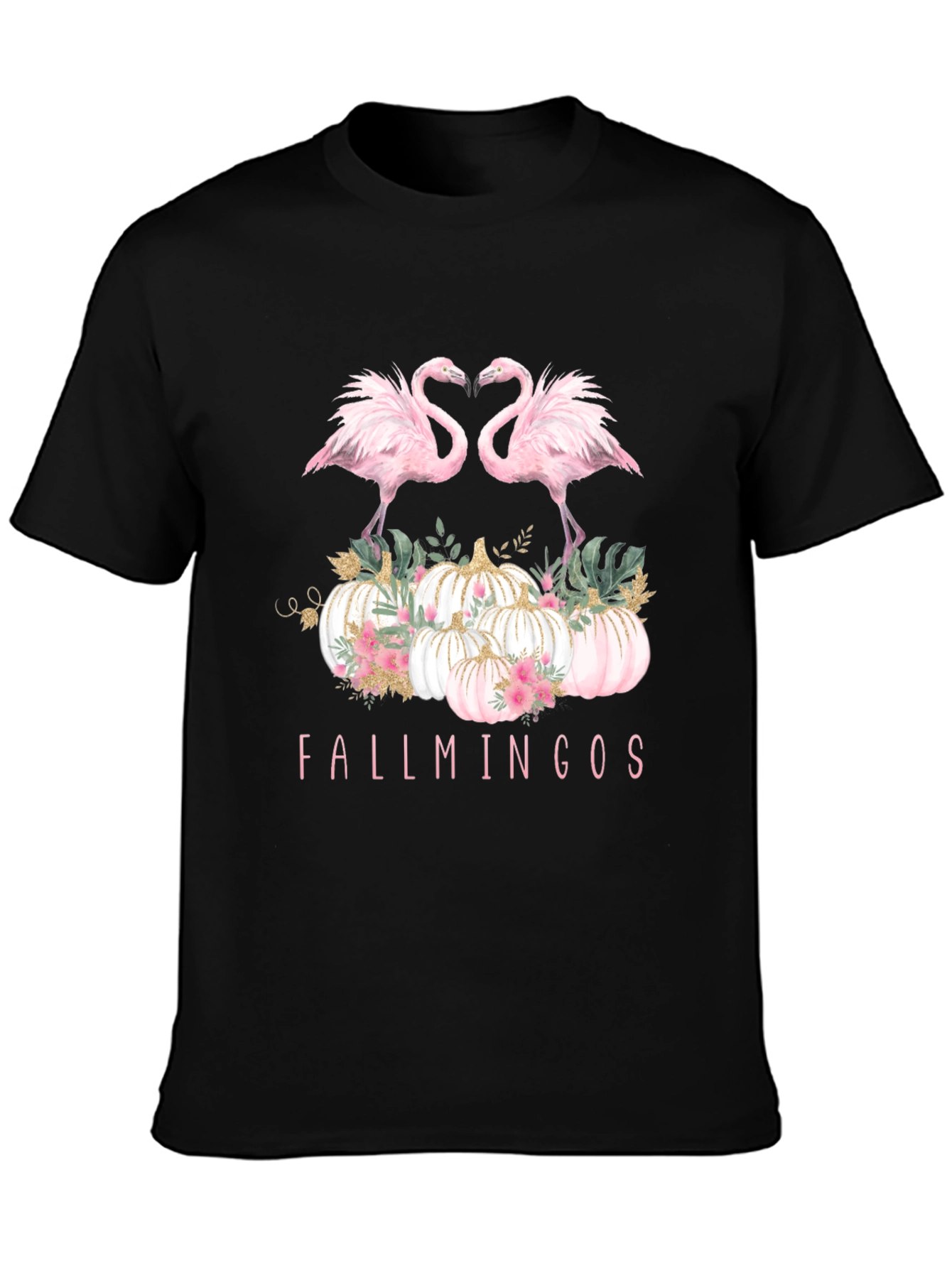 Fallmingos Graphic Tee - Flamingo Pumpkin Shirt