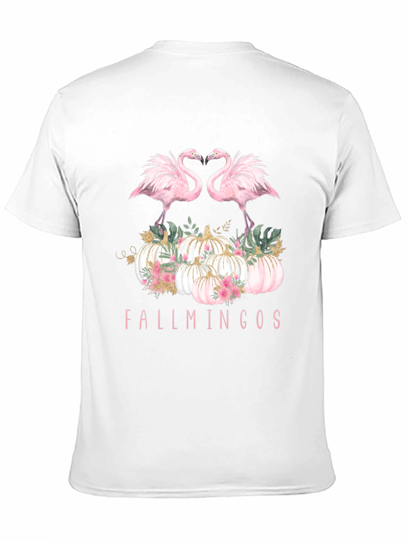 Fallmingos Graphic Tee - Flamingo Pumpkin Shirt