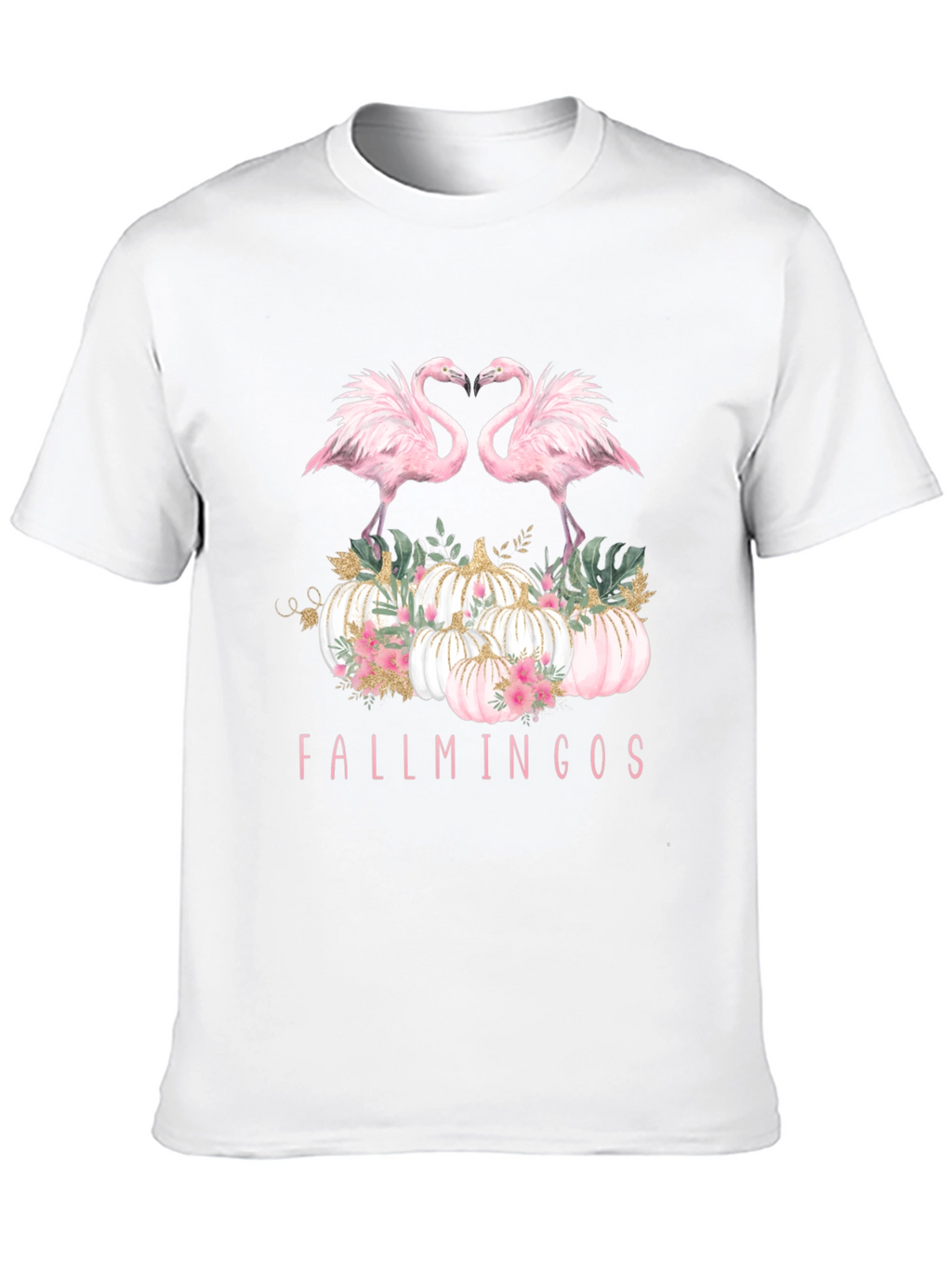 Fallmingos Graphic Tee - Flamingo Pumpkin Shirt