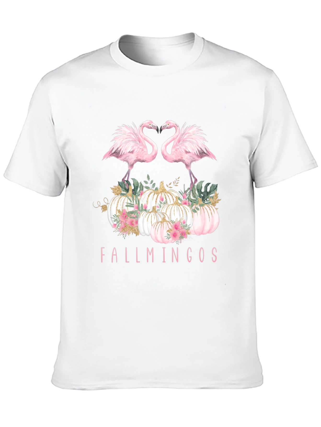 Fallmingos Graphic Tee - Flamingo Pumpkin Shirt