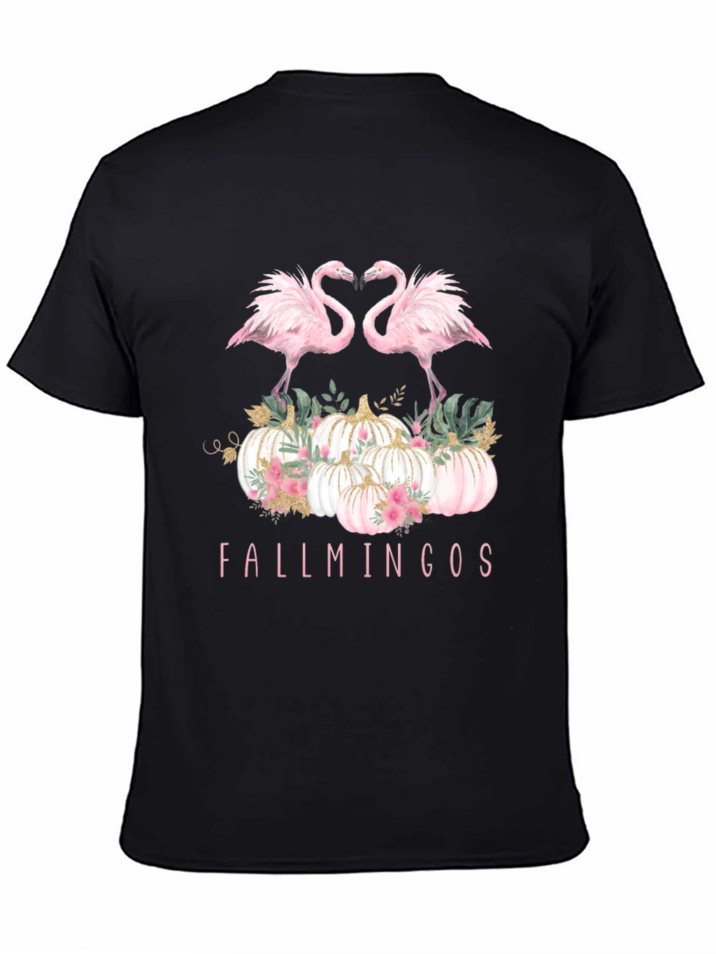 Fallmingos Graphic Tee - Flamingo Pumpkin Shirt