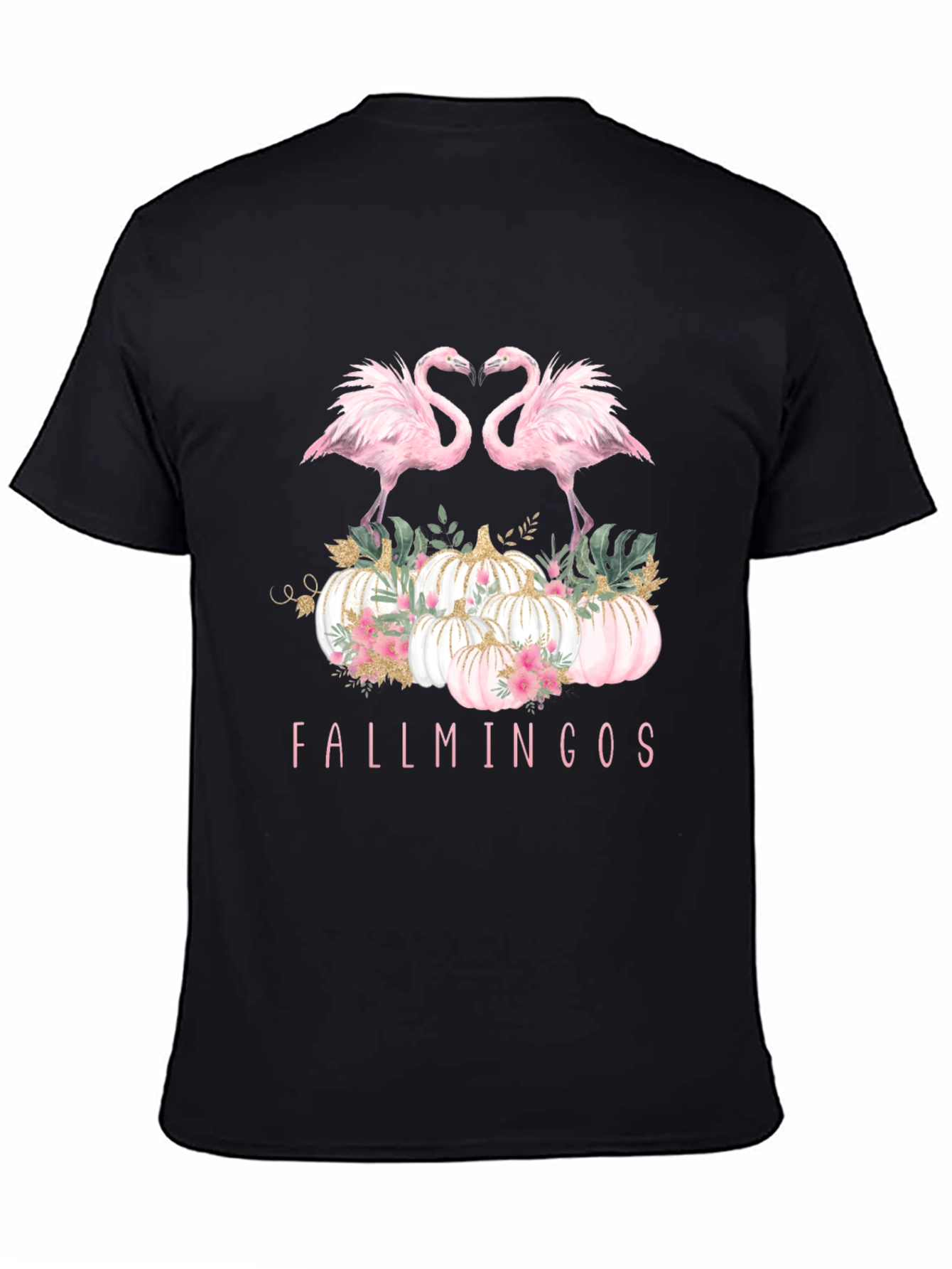 Fallmingos Graphic Tee - Flamingo Pumpkin Shirt