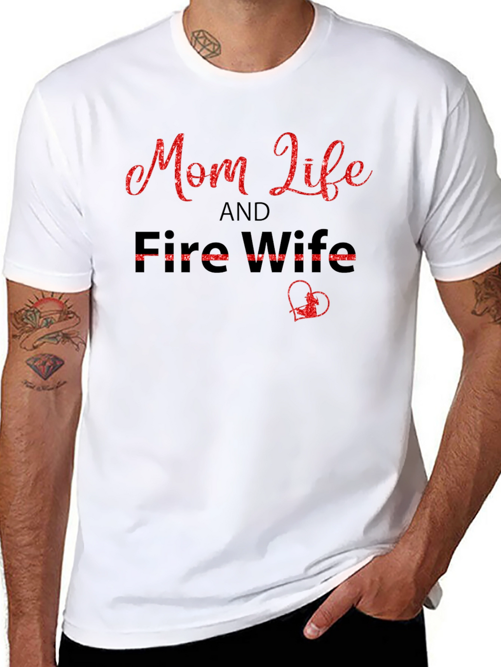 Mom Life & Fire Wife Black T-Shirt