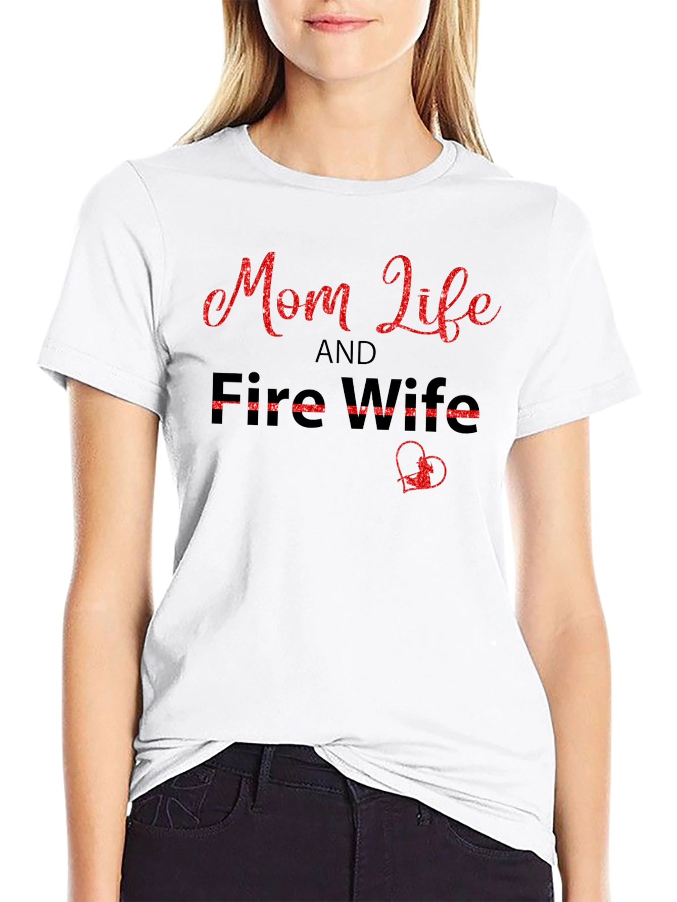 Mom Life & Fire Wife Black T-Shirt