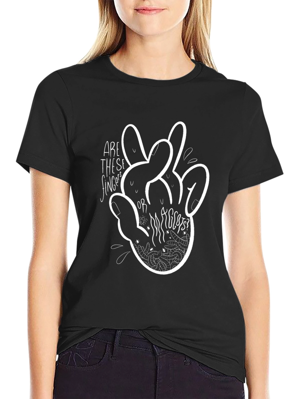 Fingers or Rabbits? Graphic Tee - Black