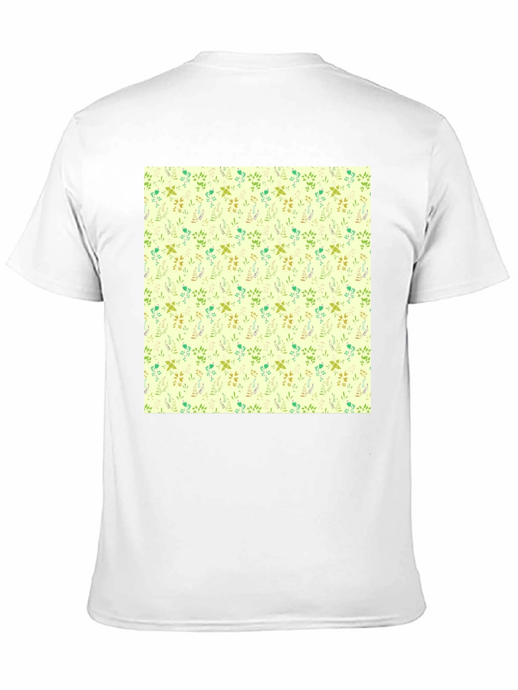 Floral Pattern Black Crew Neck T-Shirt