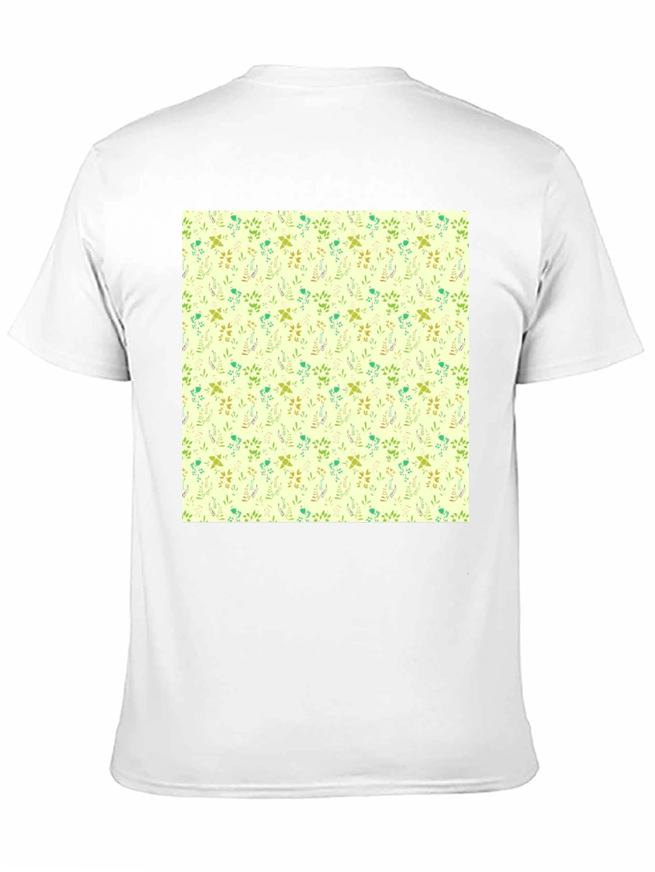 Floral Pattern Black Crew Neck T-Shirt