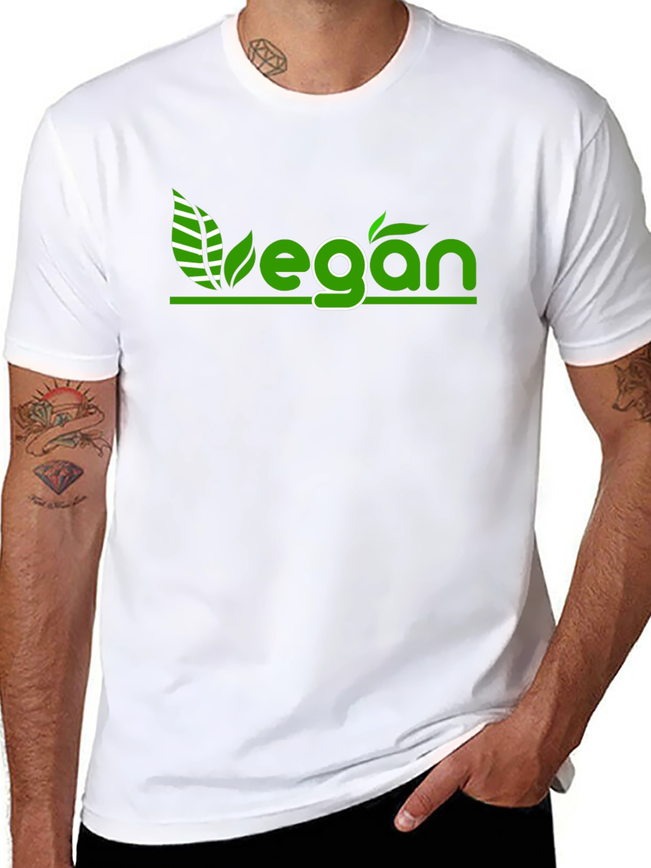 Vegan Graphic Tee - Black Cotton T-Shirt