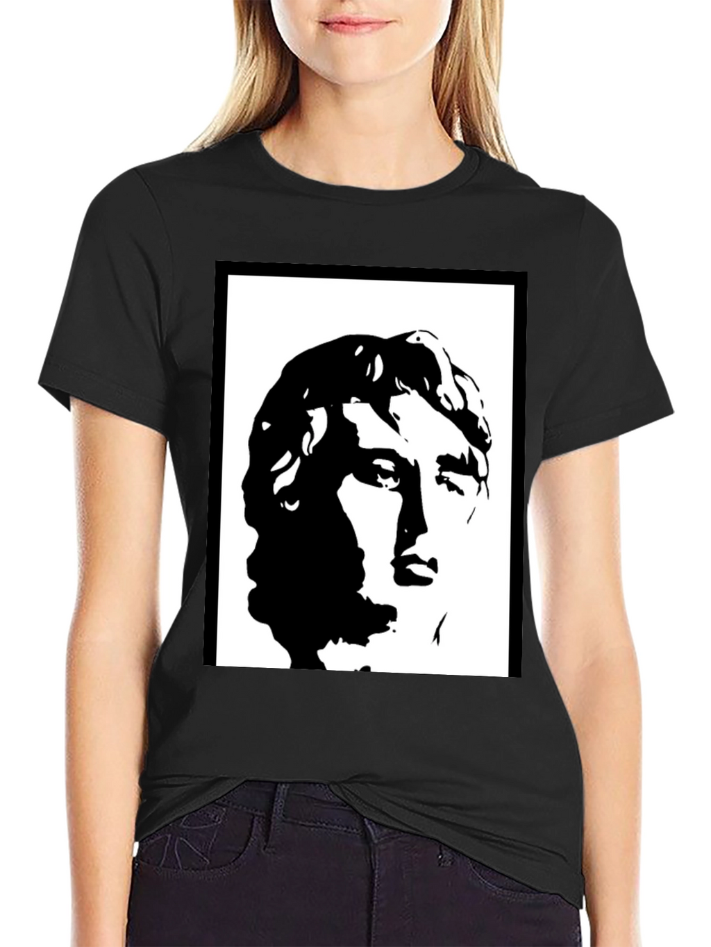 Statue Head Graphic Black T-Shirt